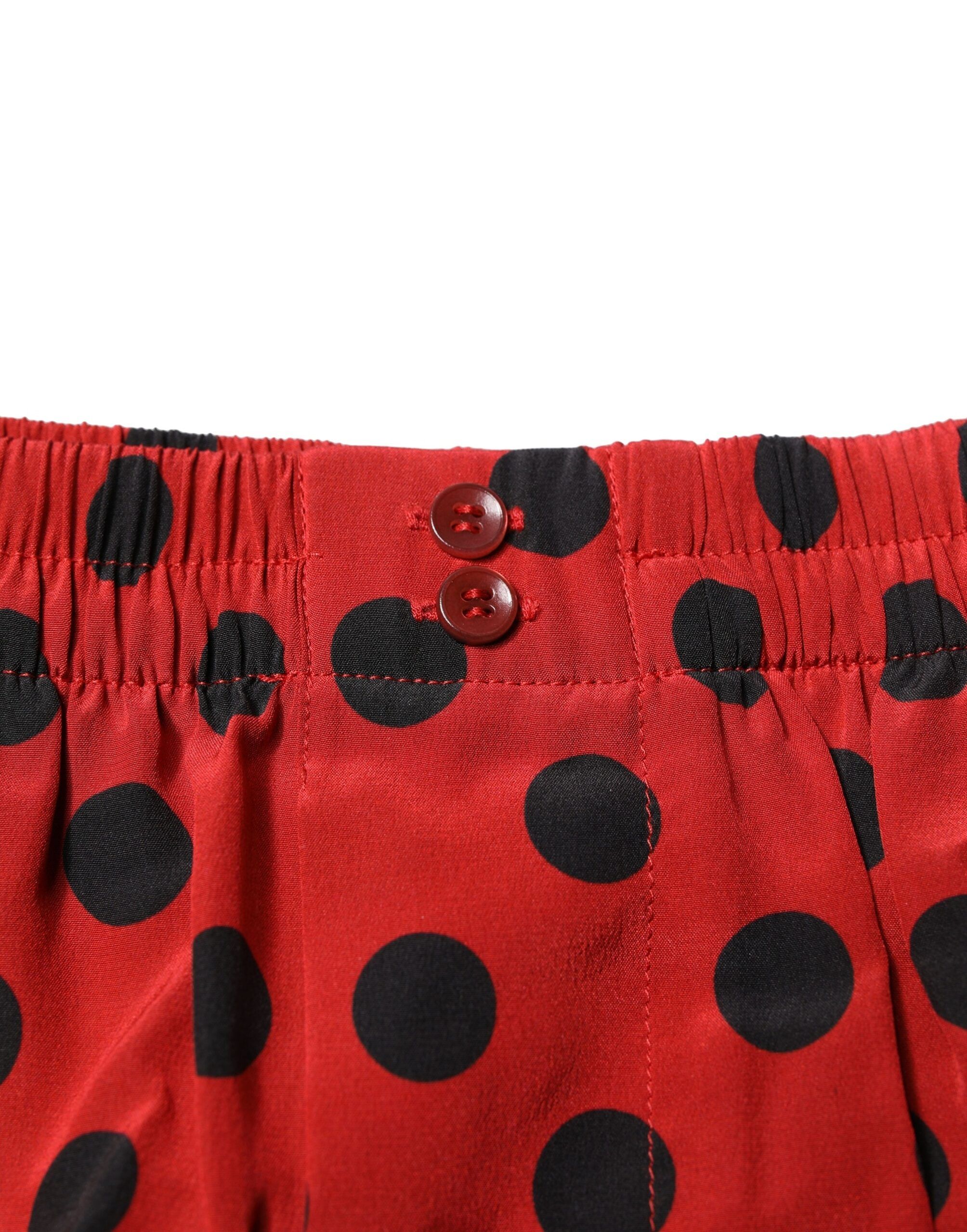 Red Silk Polka Dot Boxer Shorts Men's Underwear - Dolce & Gabbana - Modalova