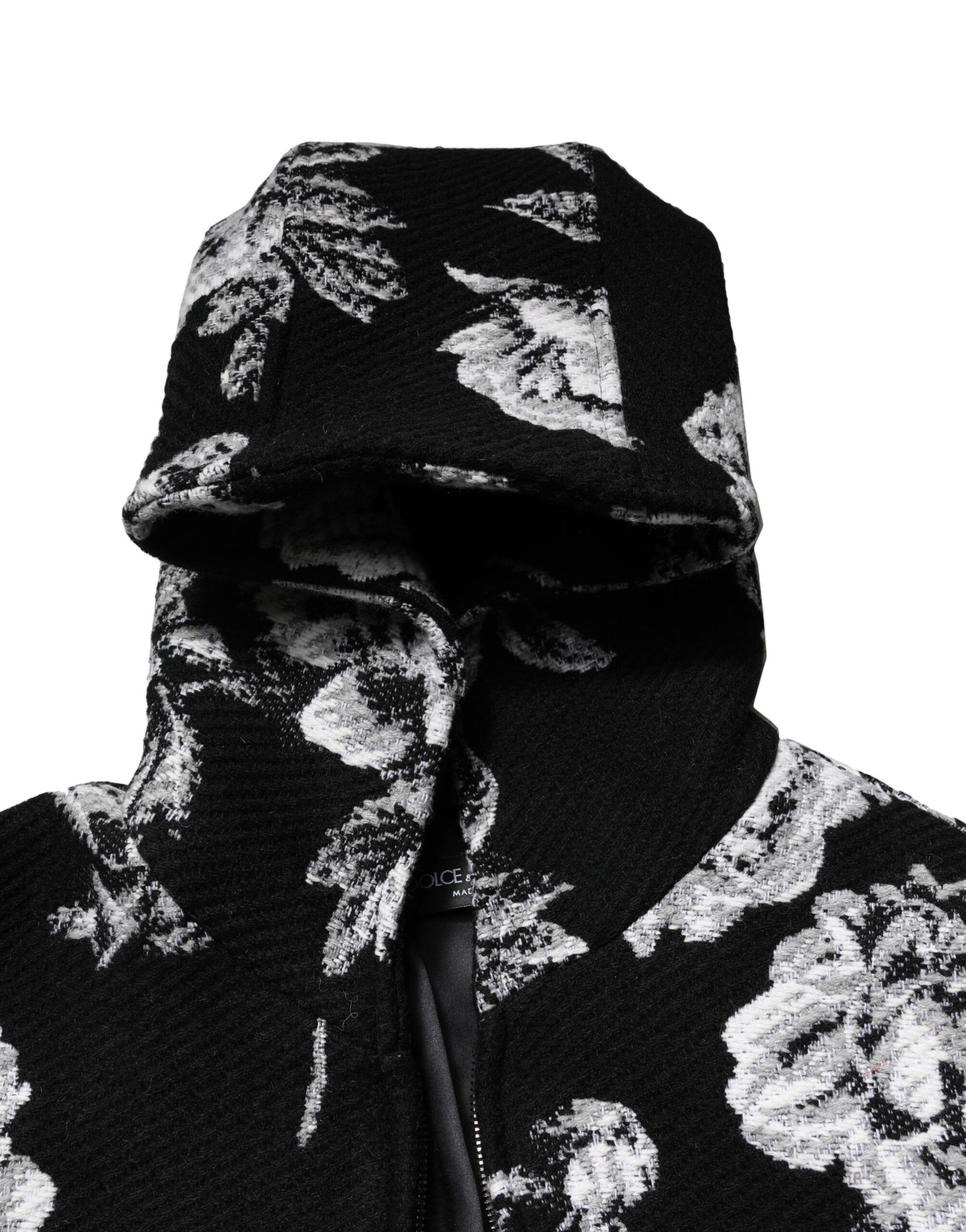 Wool Floral Printed Men Hooded Men's Jacket - Dolce & Gabbana - Modalova