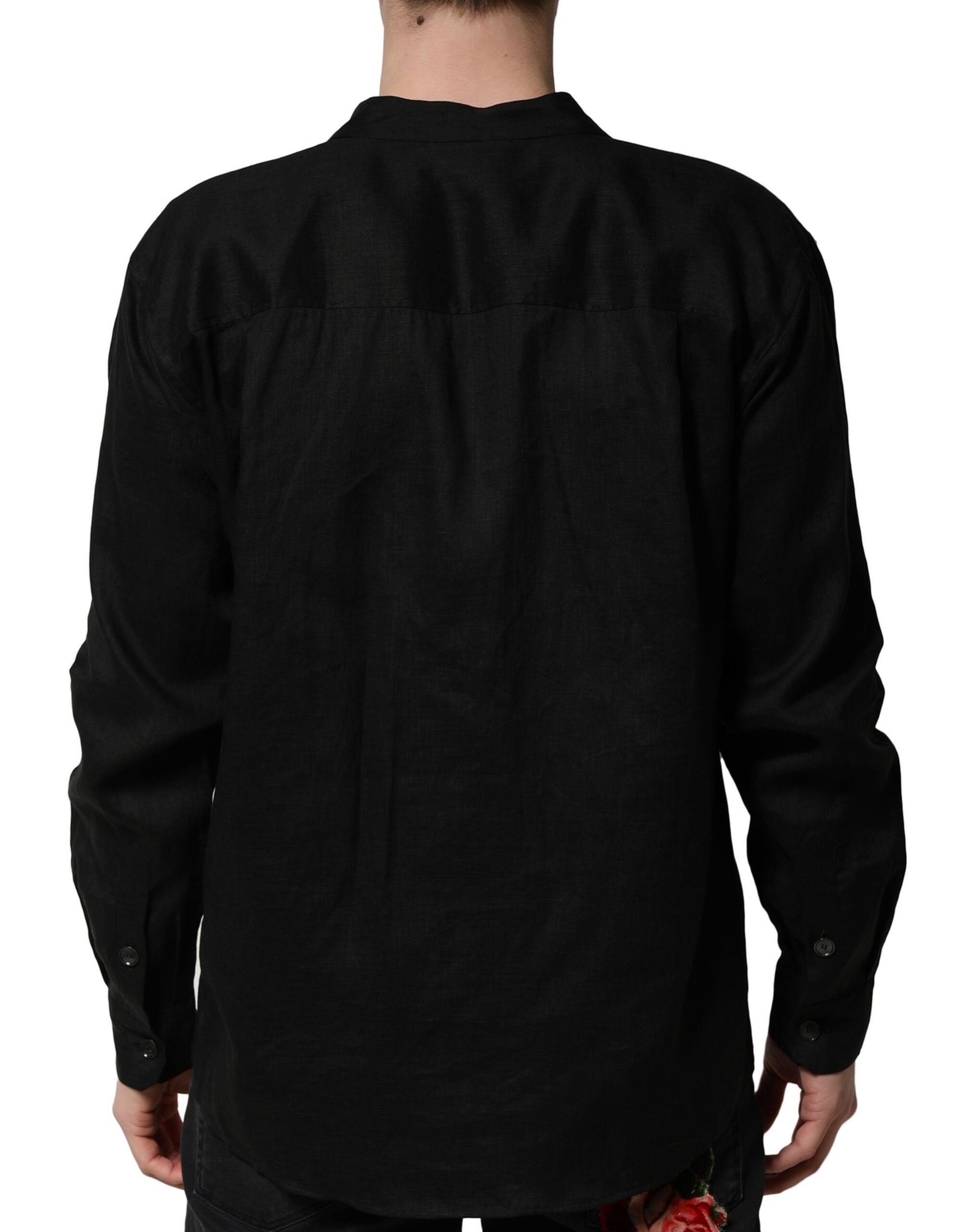 Linen Long Sleeves Men Casual Men's Shirt - Dolce & Gabbana - Modalova