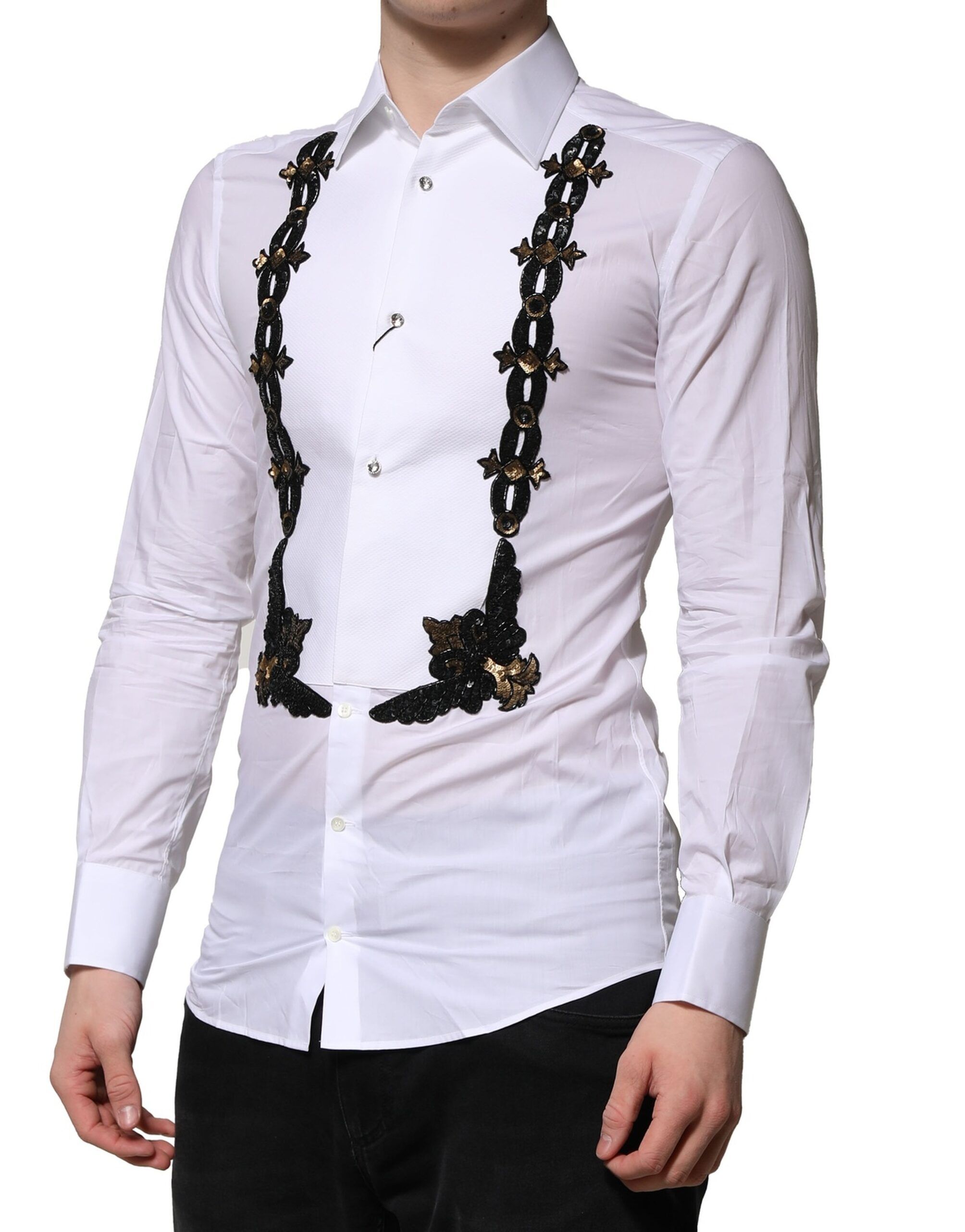 GOLD Embellished Formal Men Dress Men's Shirt (Pre-Owned) - Dolce & Gabbana - Modalova