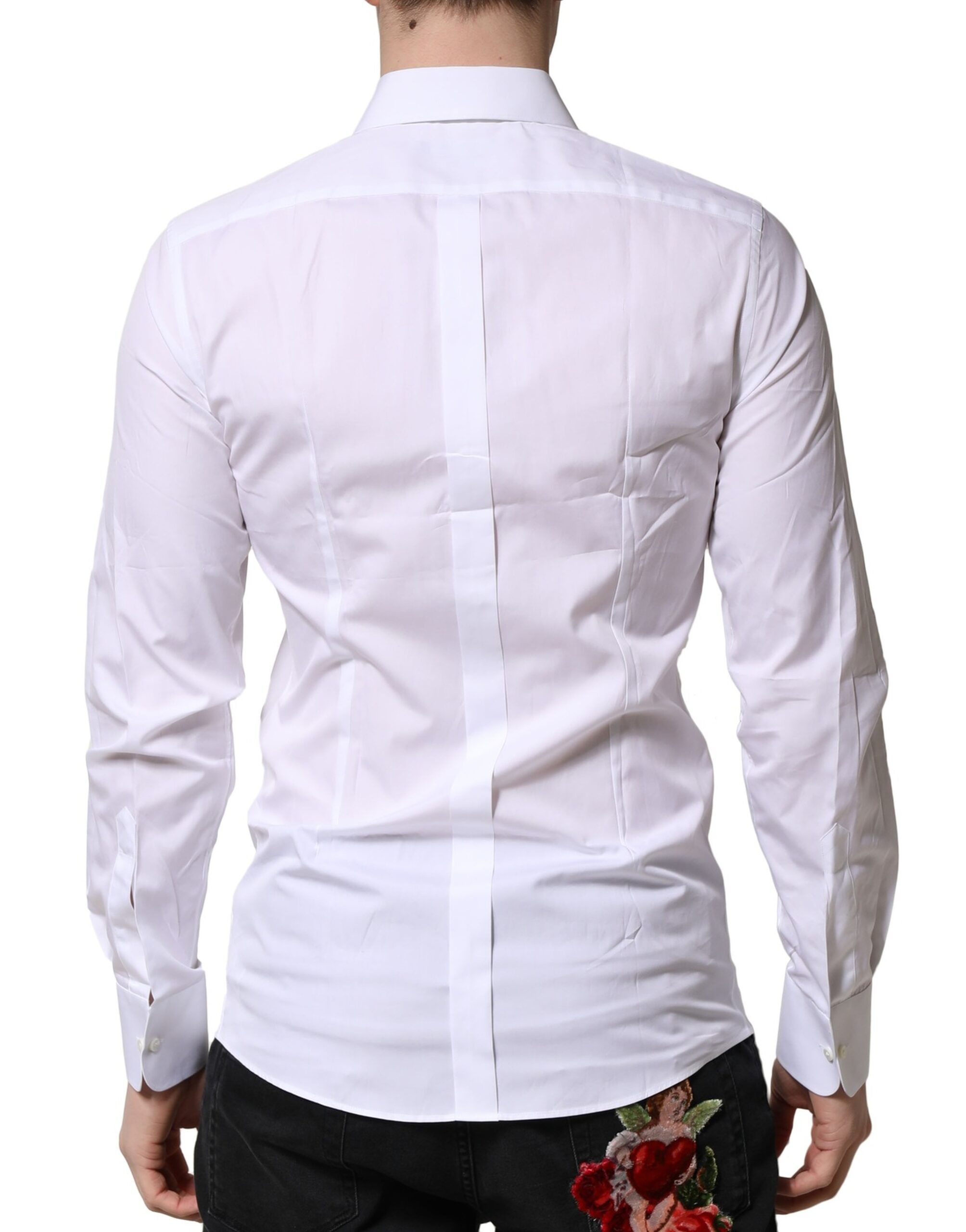 GOLD Crown Cotton Dress Formal Men's Shirt - Dolce & Gabbana - Modalova