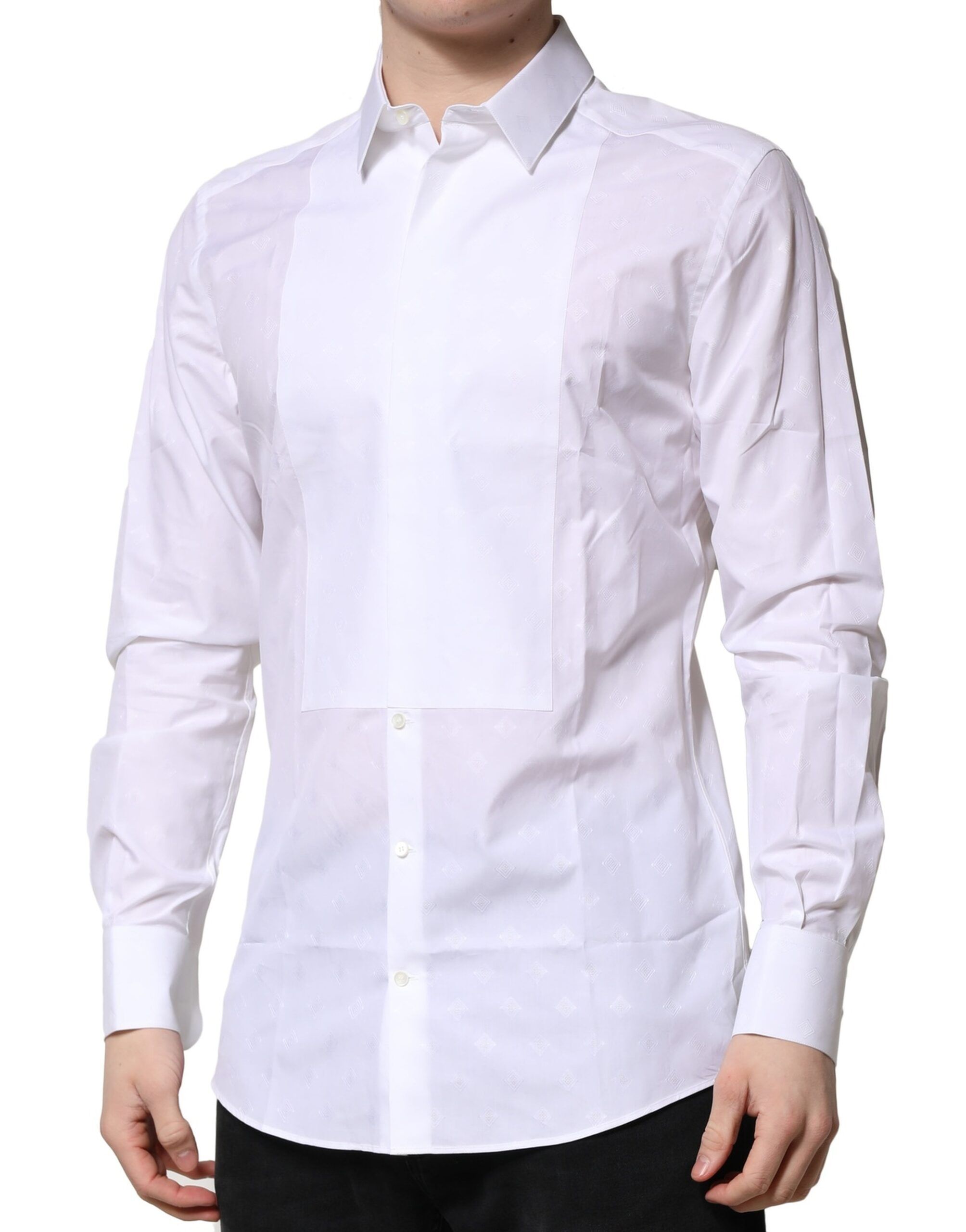 Bib Cotton Poplin GOLD Formal Men's Shirt (Pre-Owned) - Dolce & Gabbana - Modalova
