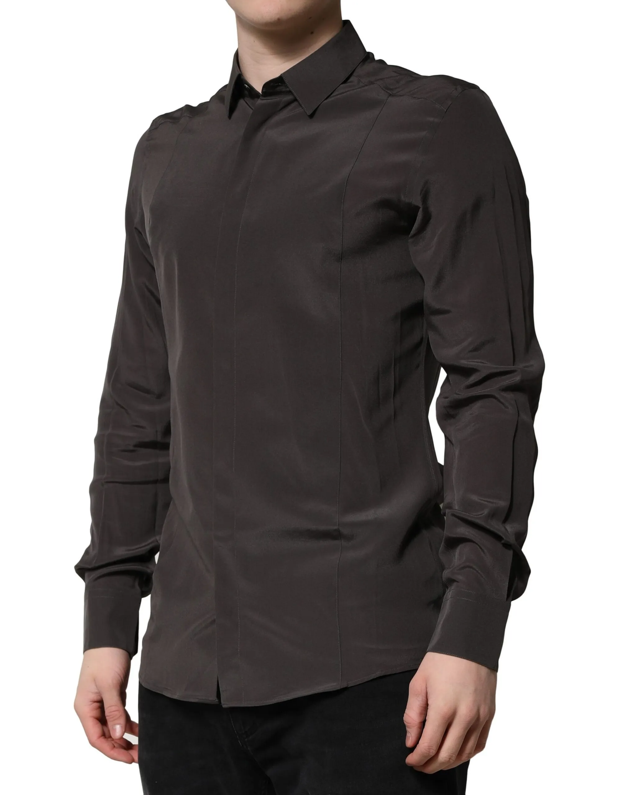 Dark Silk GOLD Men Dress Formal Men's Shirt - Dolce & Gabbana - Modalova