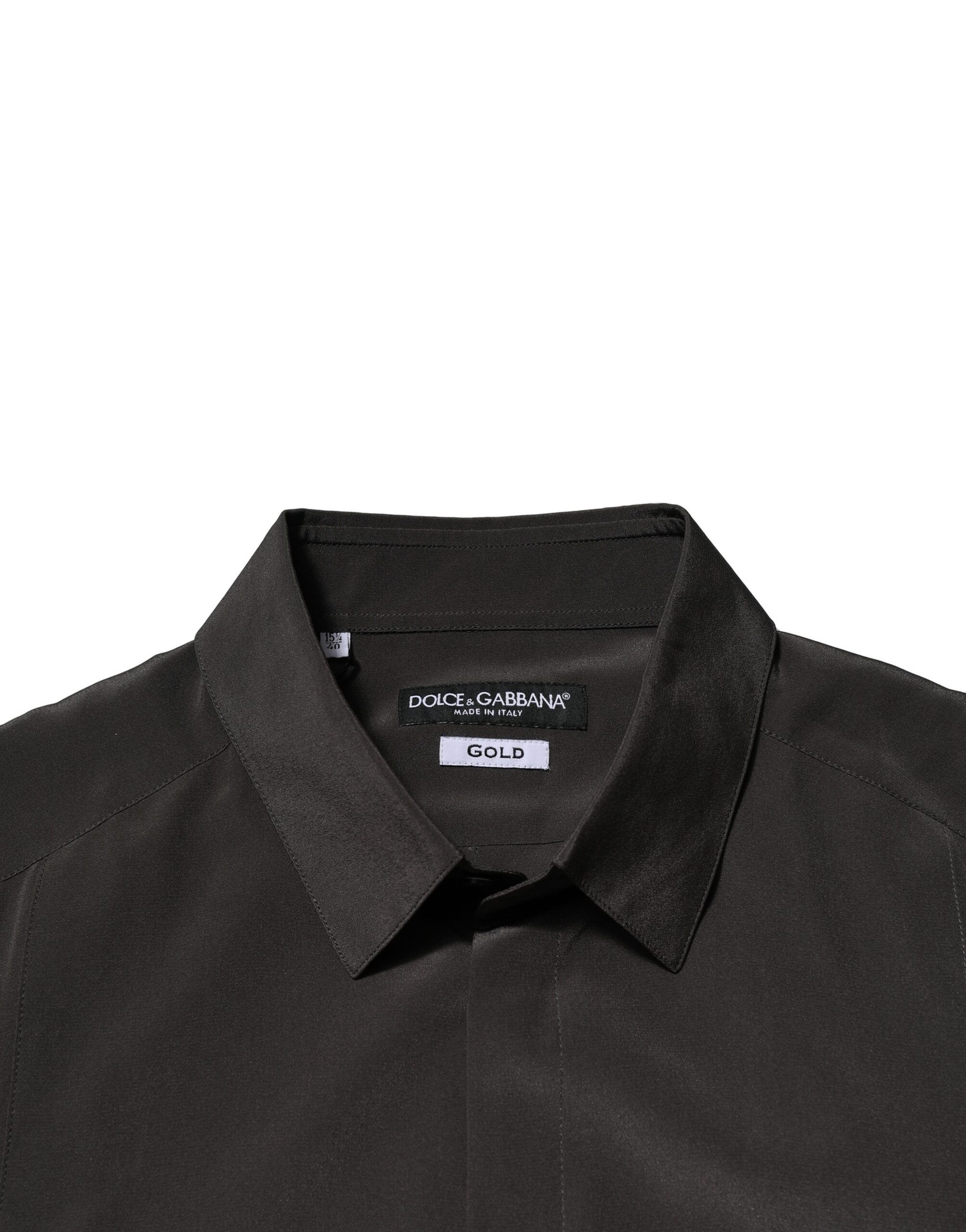Dark Silk GOLD Men Dress Formal Men's Shirt - Dolce & Gabbana - Modalova