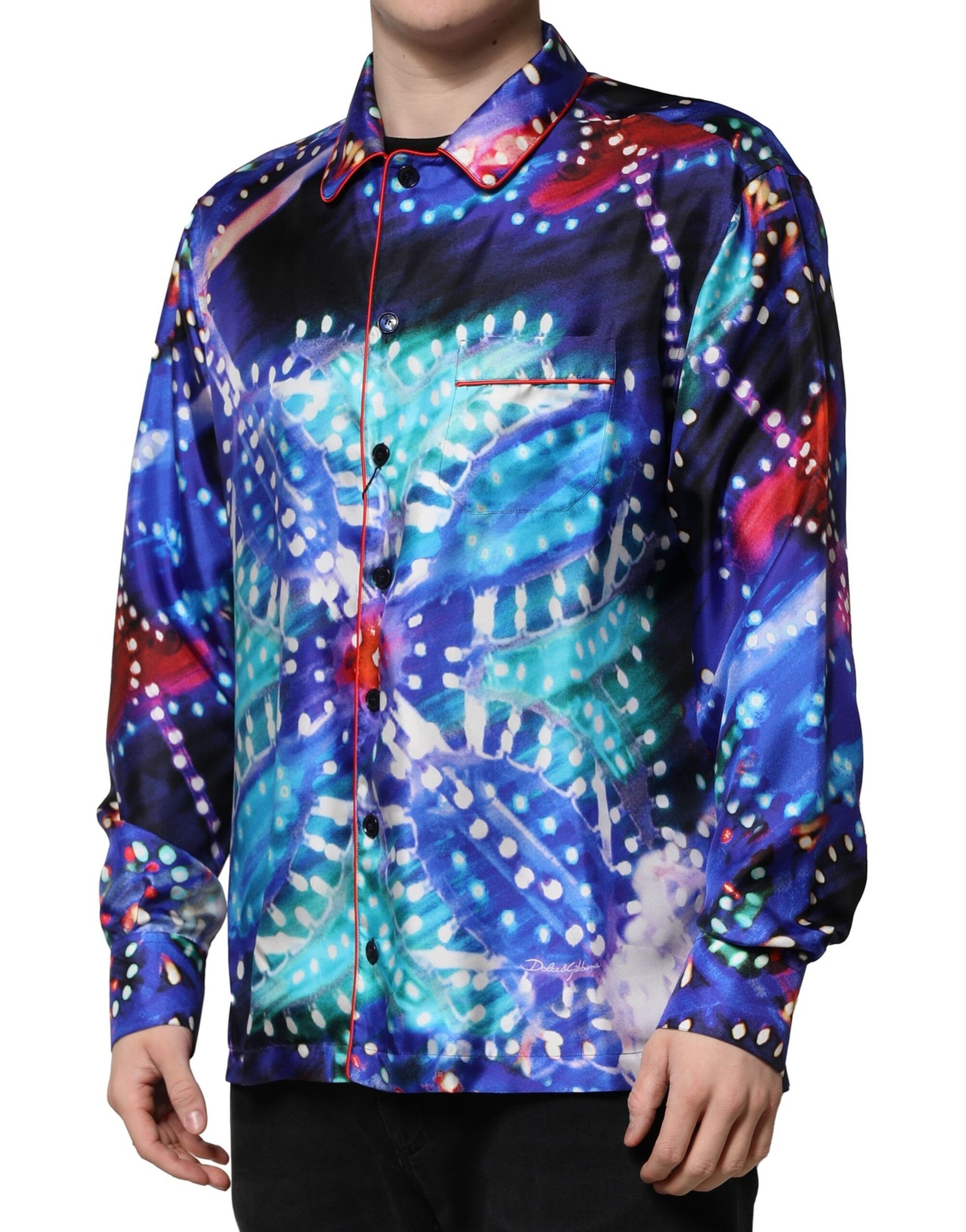 Printed Silk Lounge Casual Men's Shirt - Dolce & Gabbana - Modalova