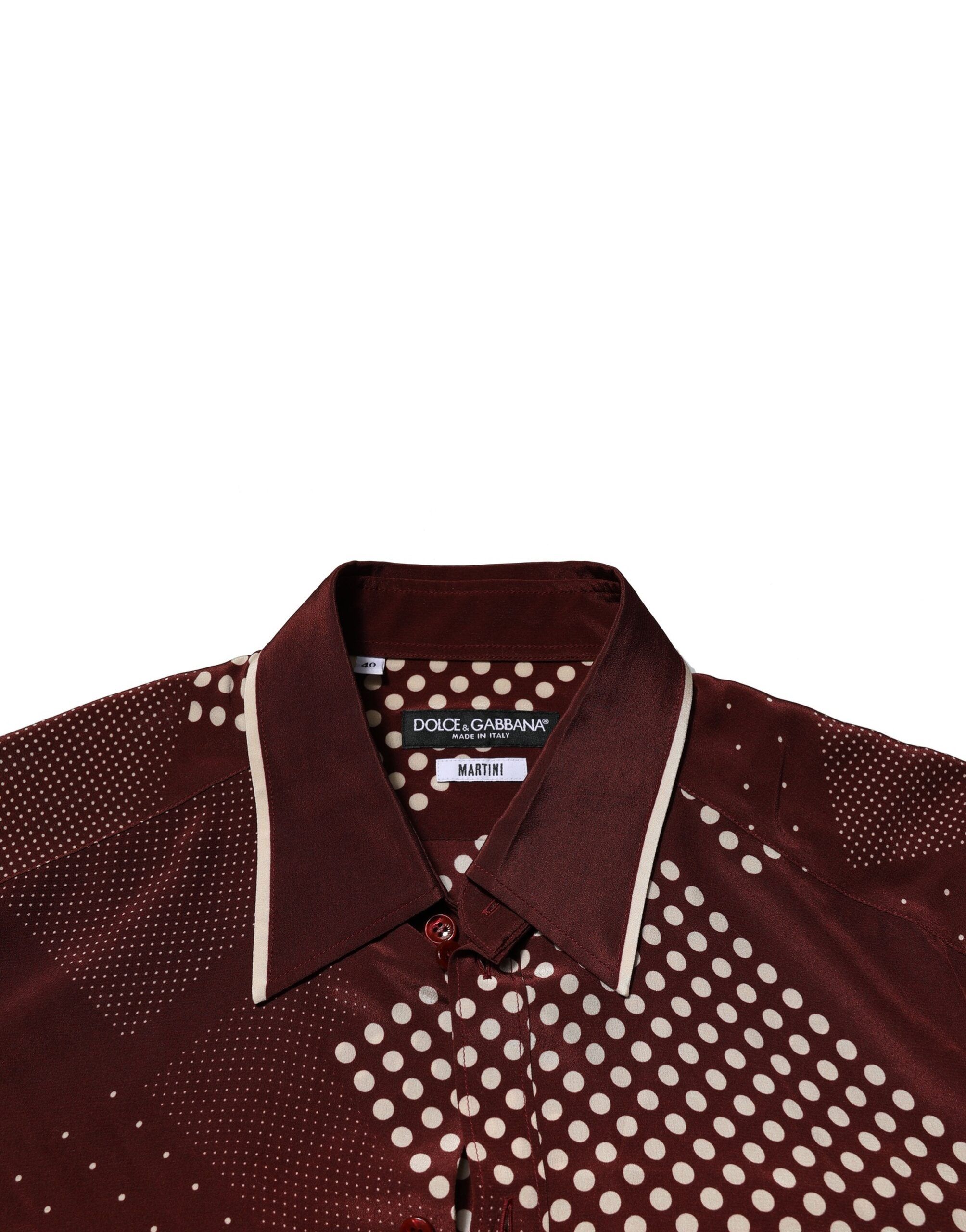 Dotted Silk Long Sleeve Casual Men's Shirt - Dolce & Gabbana - Modalova