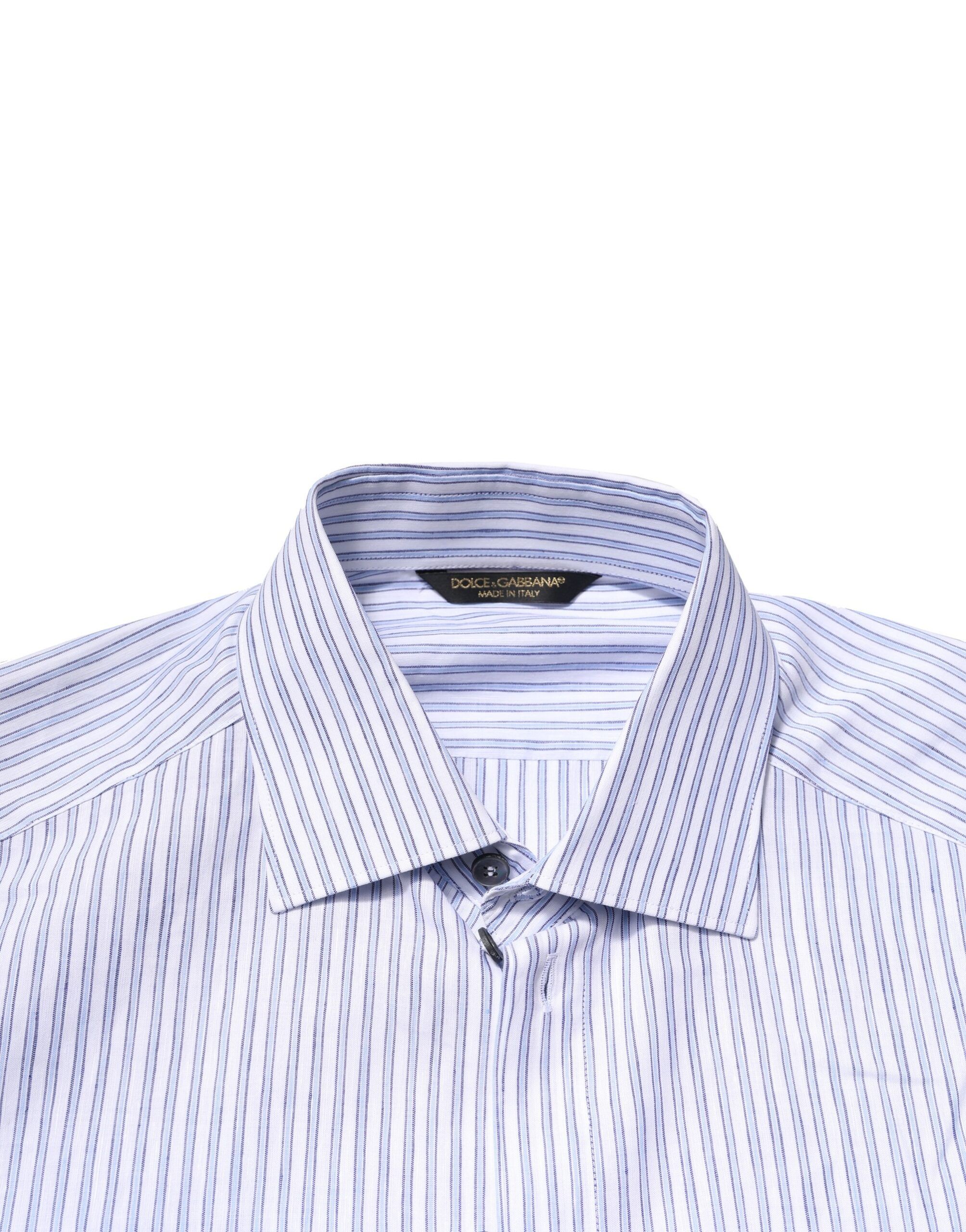 White Blue Striped Cotton Dress Formal Men's Shirt (Pre-Owned) - Dolce & Gabbana - Modalova