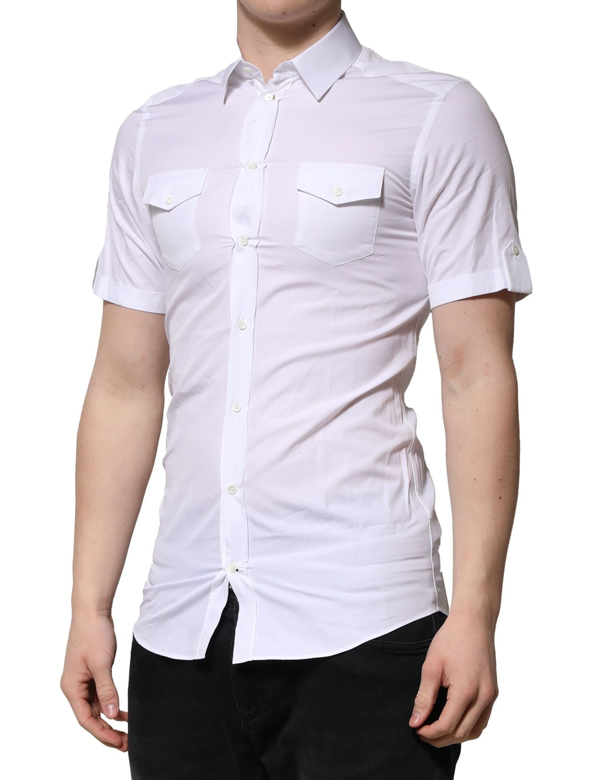 Cotton Short Sleeves GOLD Casual Men's Shirt - Dolce & Gabbana - Modalova