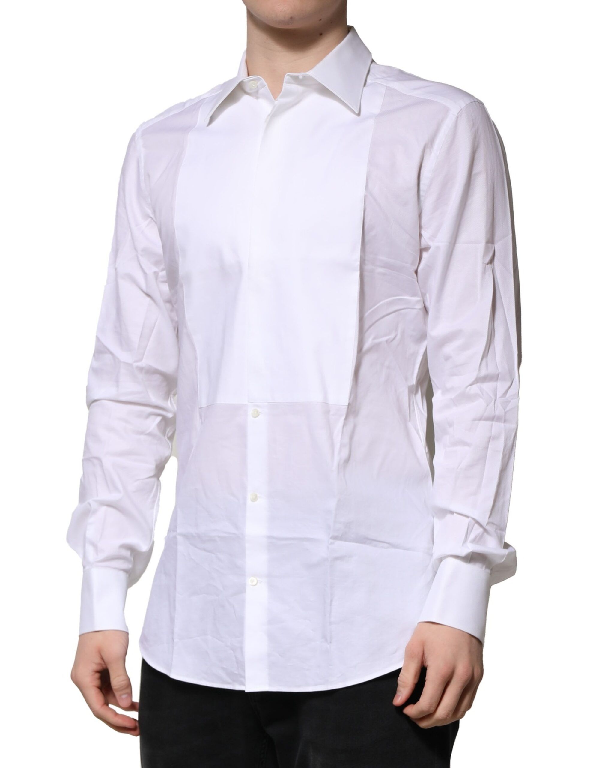 Bib Cotton Poplin GOLD Men Formal Men's Shirt - Dolce & Gabbana - Modalova