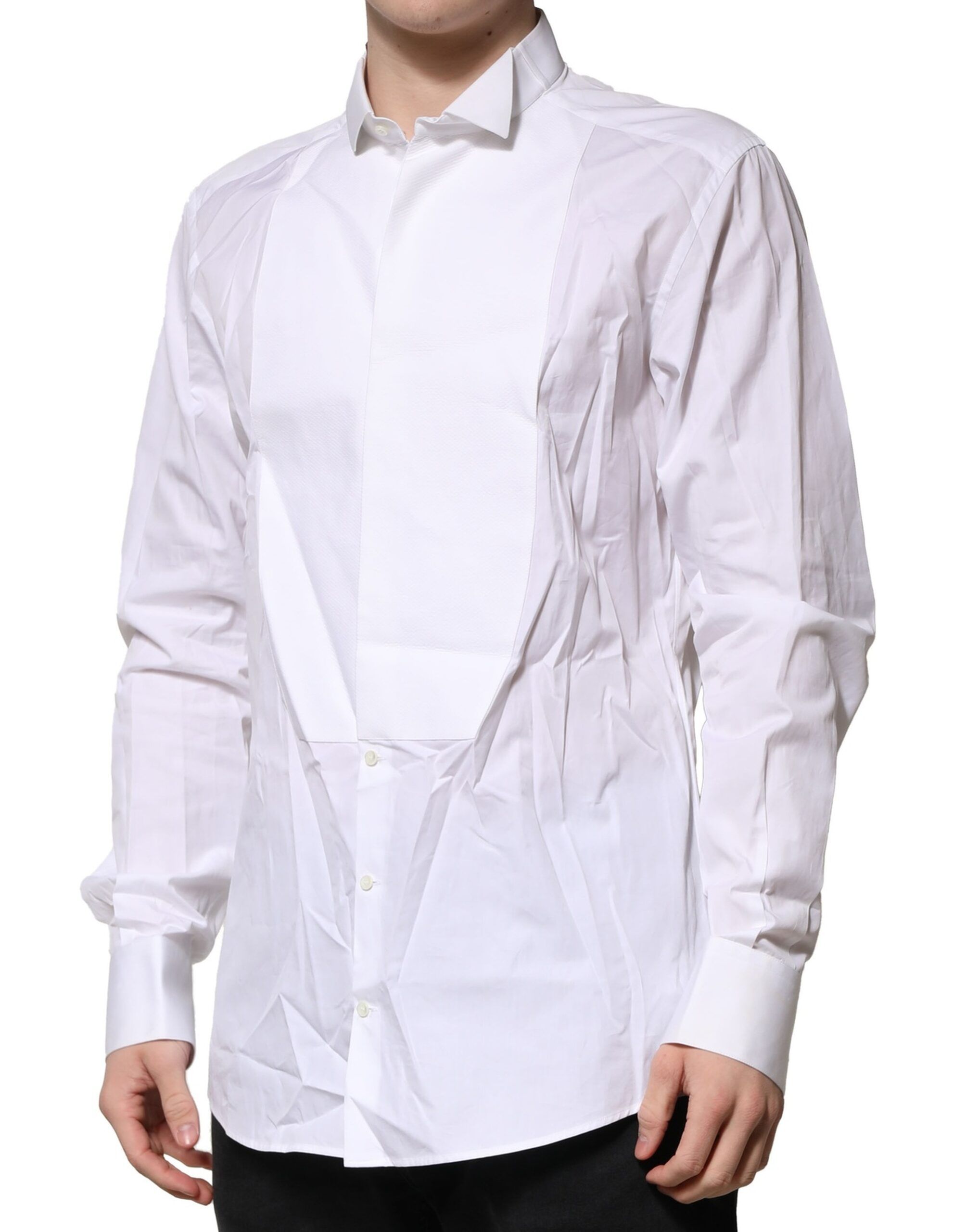 GOLD Bib Poplin Dress Men Formal Men's Shirt (Pre-Owned) - Dolce & Gabbana - Modalova