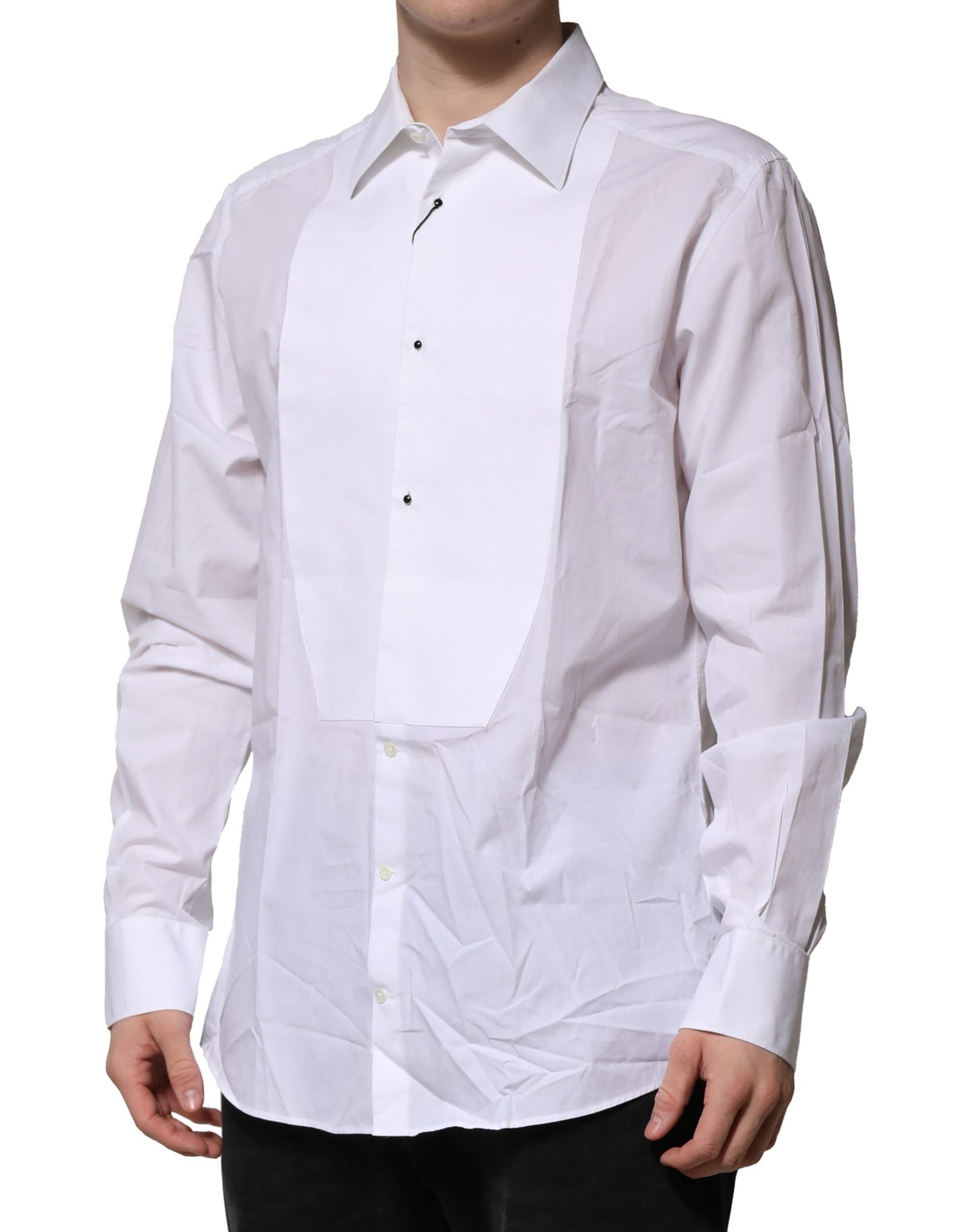 Bib Cotton Poplin GOLD Formal Men's Shirt (Pre-Owned) - Dolce & Gabbana - Modalova