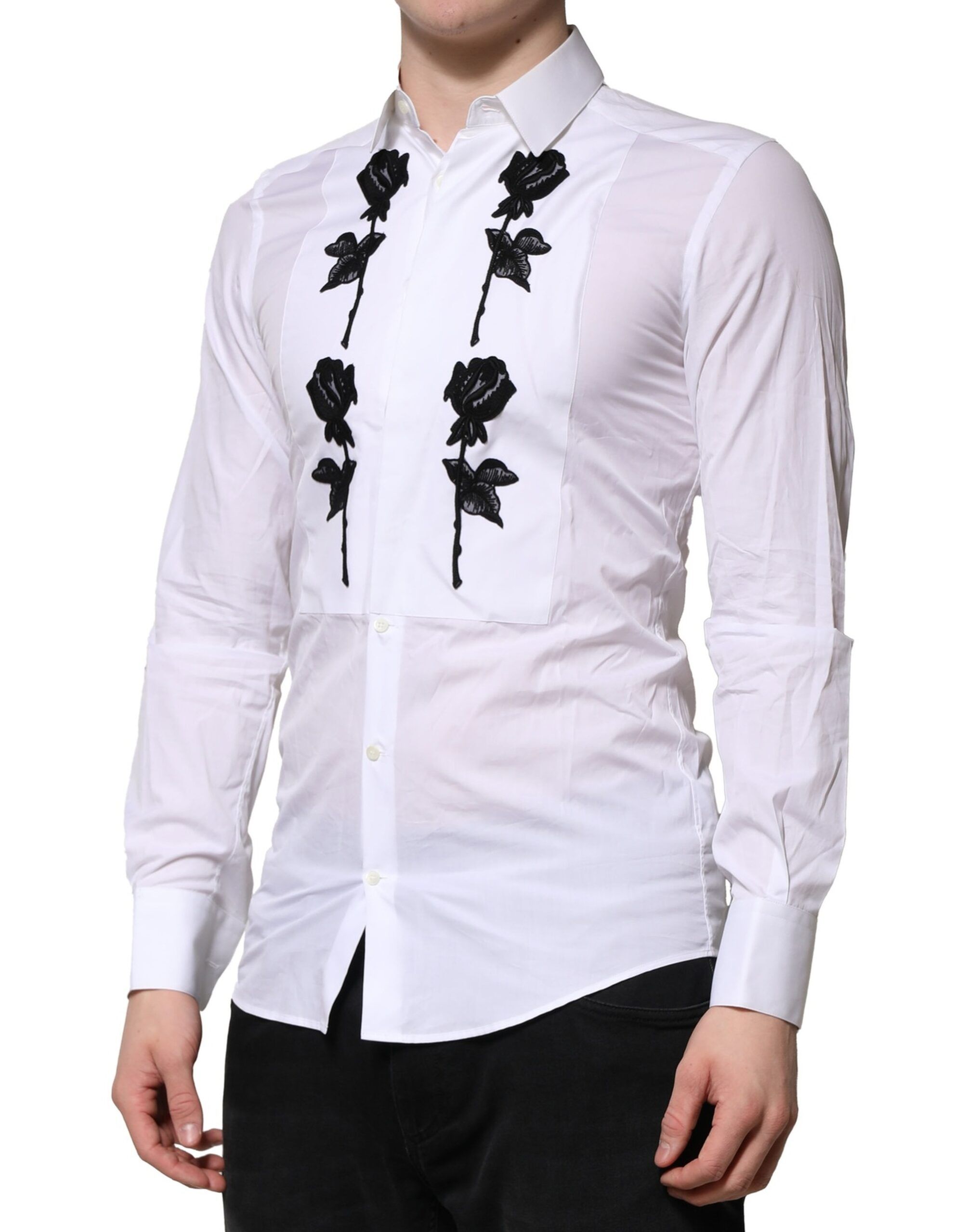 Floral Embroidery Men GOLD Formal Men's Shirt (Pre-Owned) - Dolce & Gabbana - Modalova