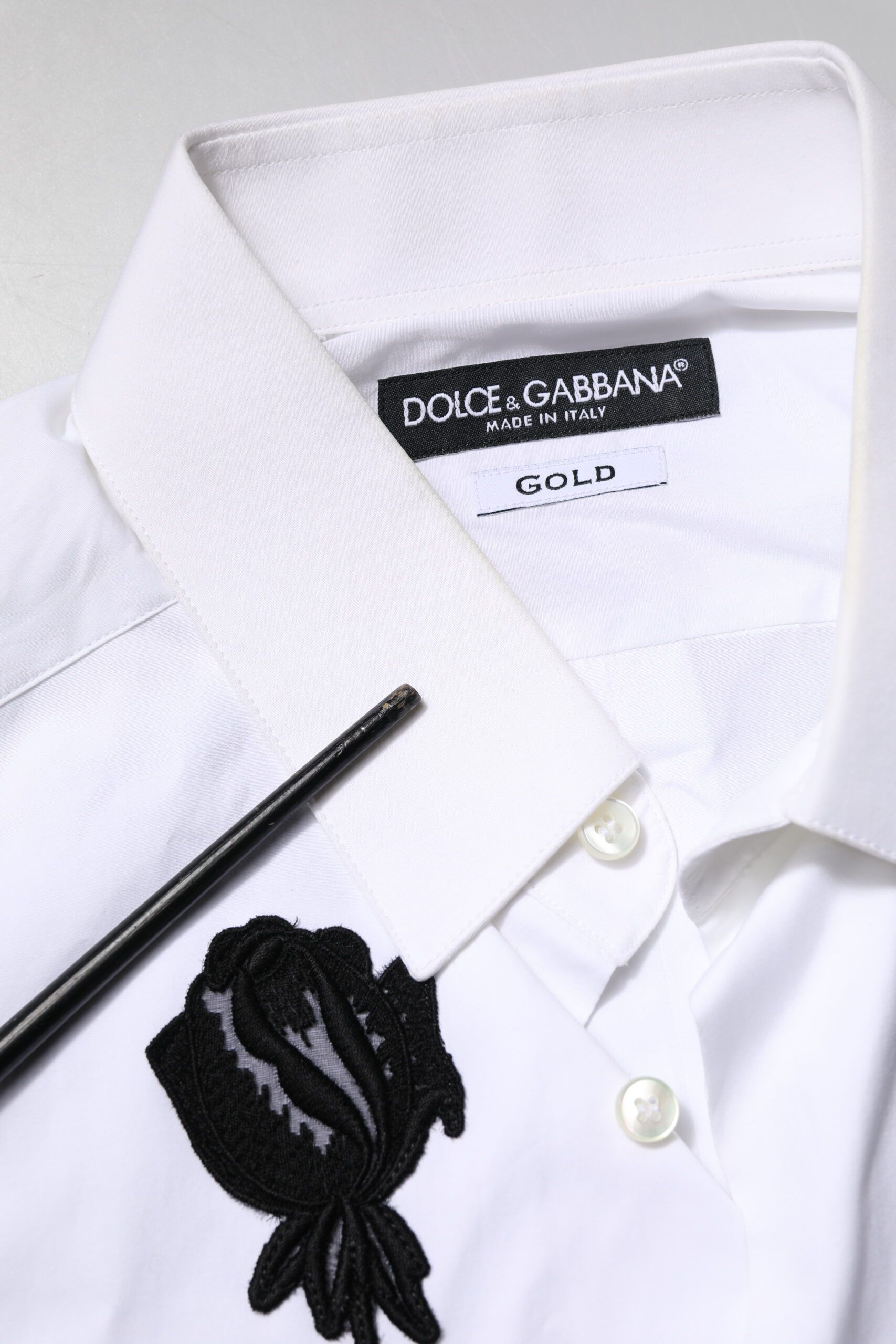 Floral Embroidery Men GOLD Formal Men's Shirt (Pre-Owned) - Dolce & Gabbana - Modalova
