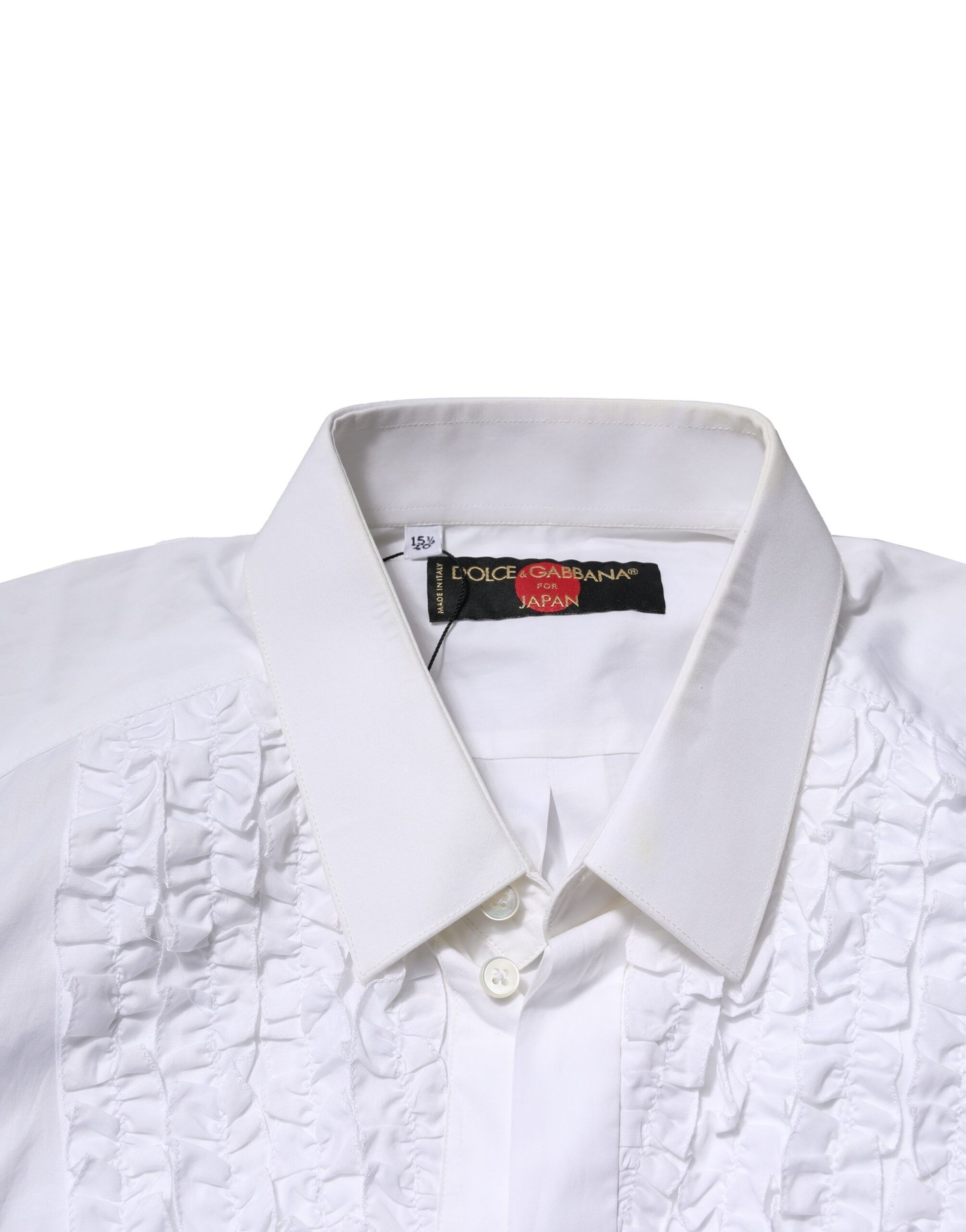 Cotton Ruffled Detailing Formal Men's Shirt (Pre-Owned) - Dolce & Gabbana - Modalova
