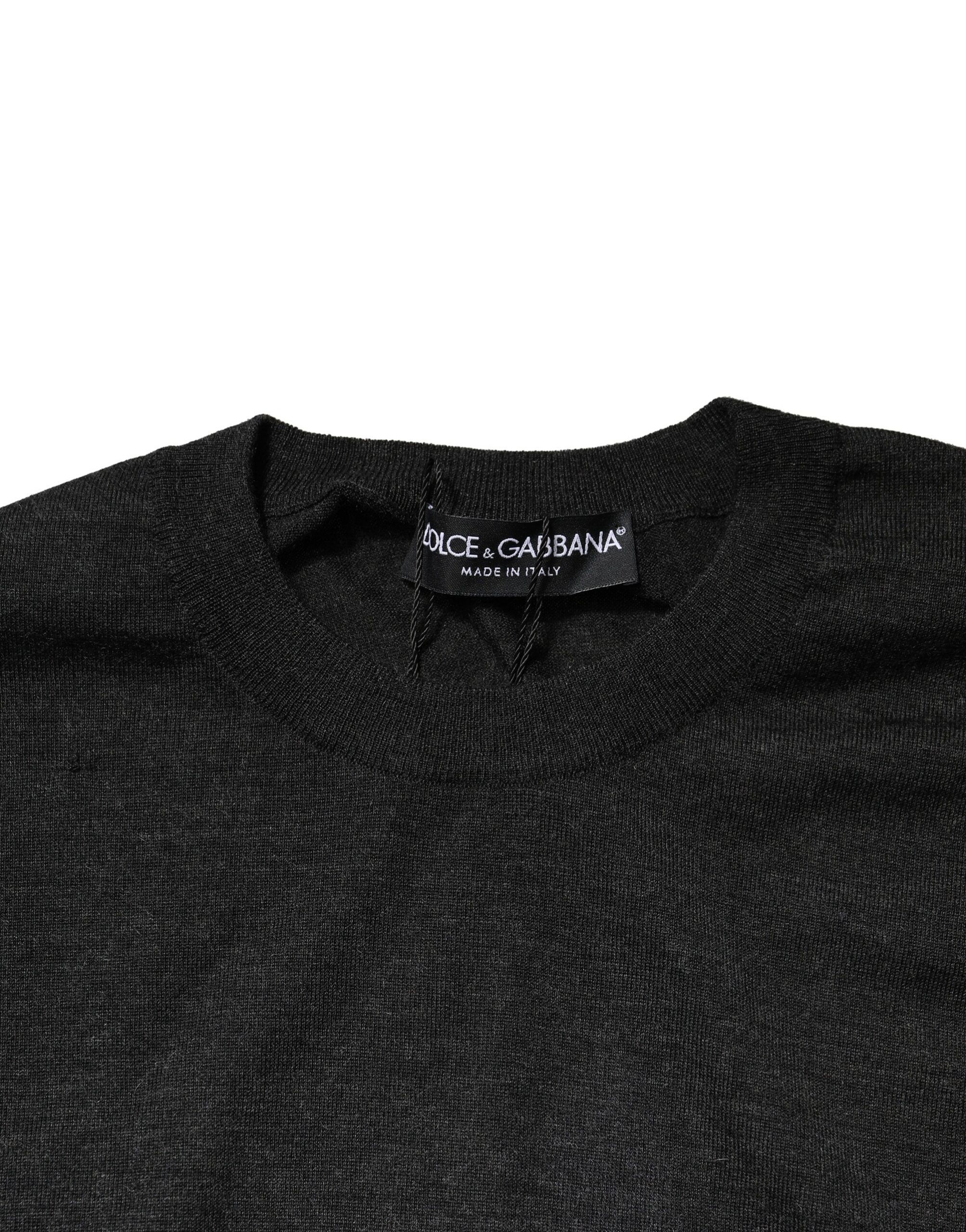 Gray Long Sleeve Crew Neck Pullover Men's Sweater (Pre-Owned) - Dolce & Gabbana - Modalova