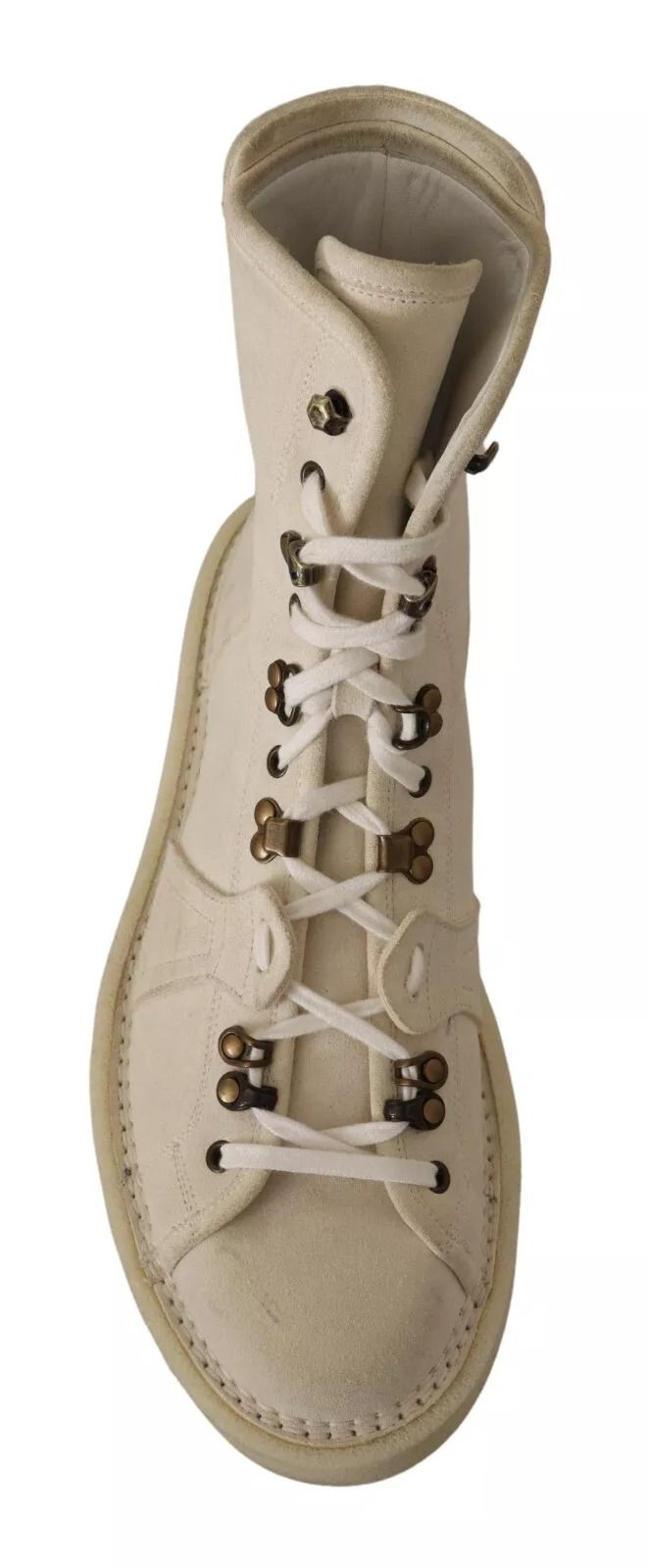 White Leather Lace Up Mens Men's Boots (Pre-Owned) - Dolce & Gabbana - Modalova