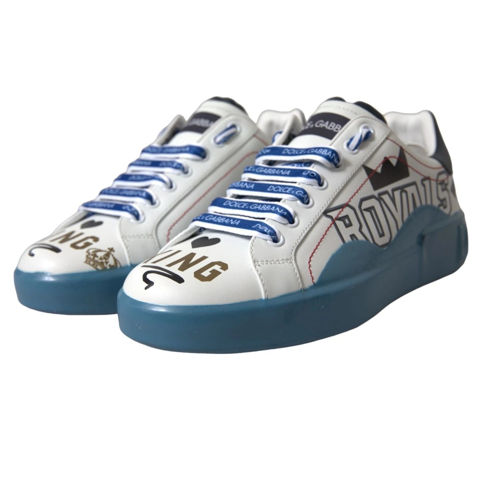 Blue Printed Portofino Melt Men's Sneakers - Dolce & Gabbana - Modalova