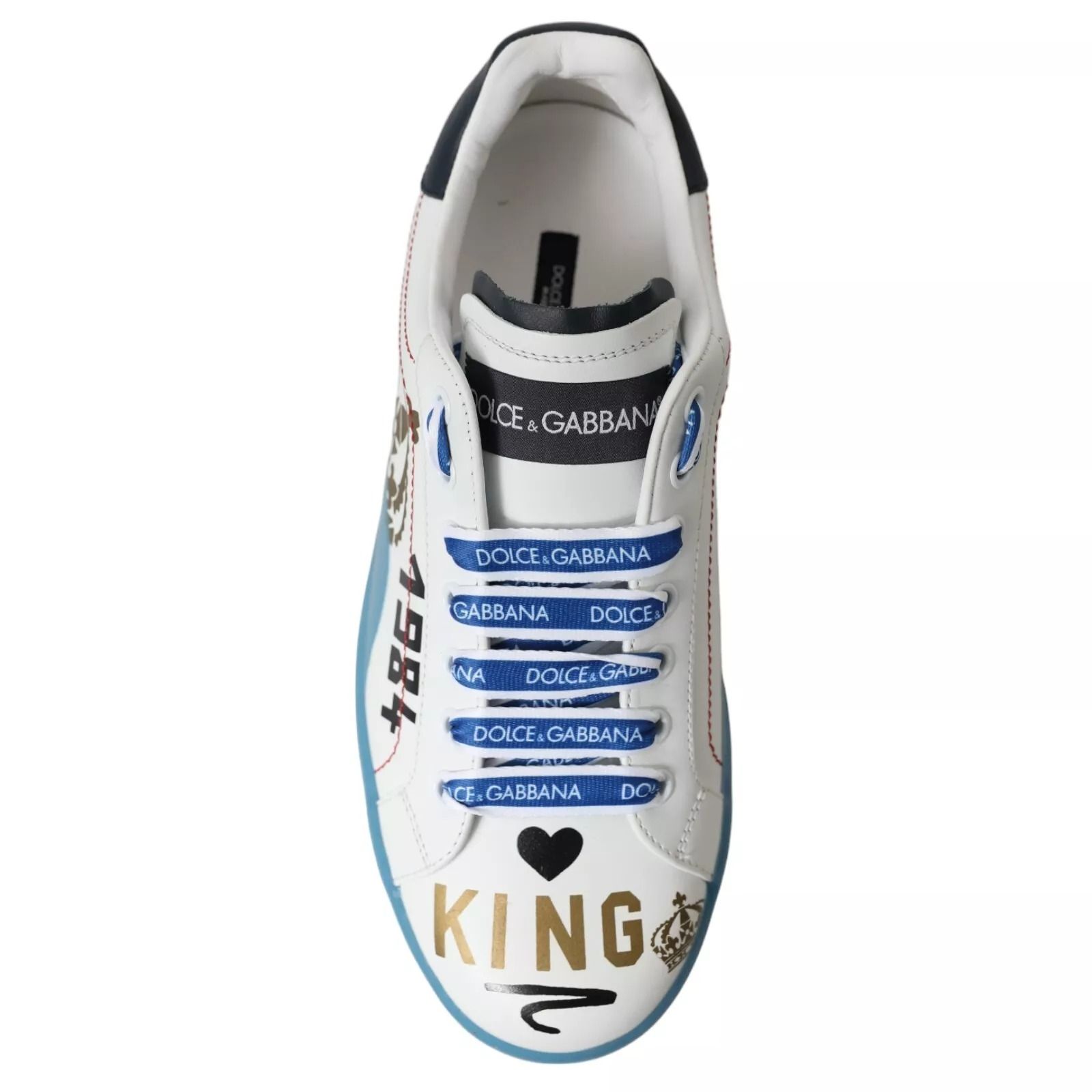 Blue Printed Portofino Melt Men's Sneakers - Dolce & Gabbana - Modalova