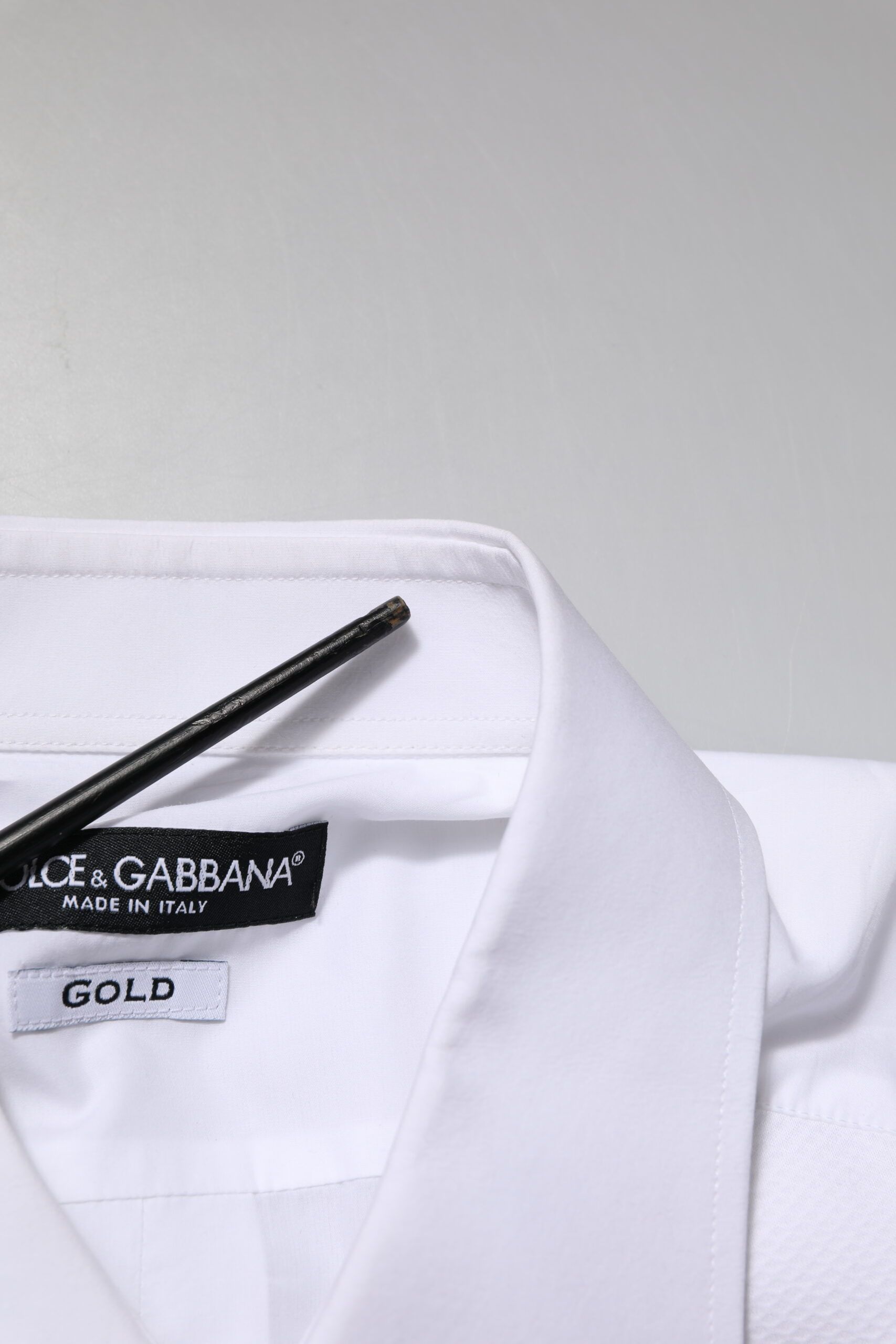 Bib Cotton Poplin GOLD Men Formal Men's Shirt (Pre-Owned) - Dolce & Gabbana - Modalova