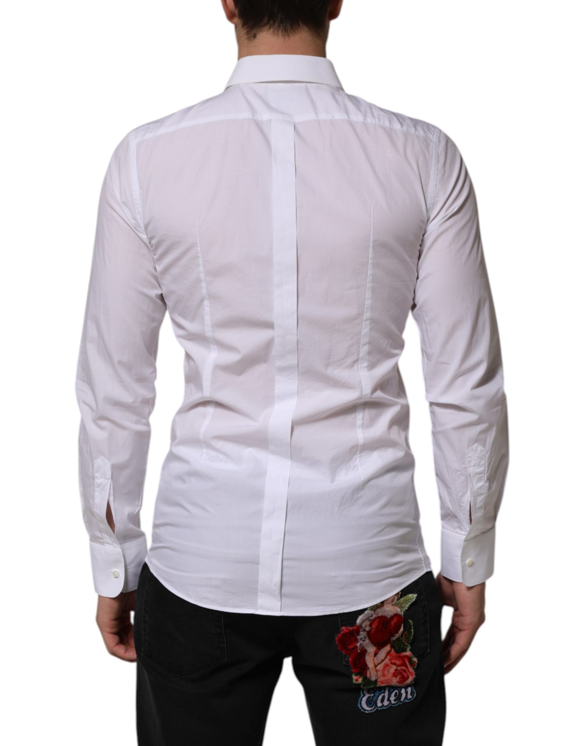 Bib Cotton Poplin GOLD Men Formal Men's Shirt (Pre-Owned) - Dolce & Gabbana - Modalova