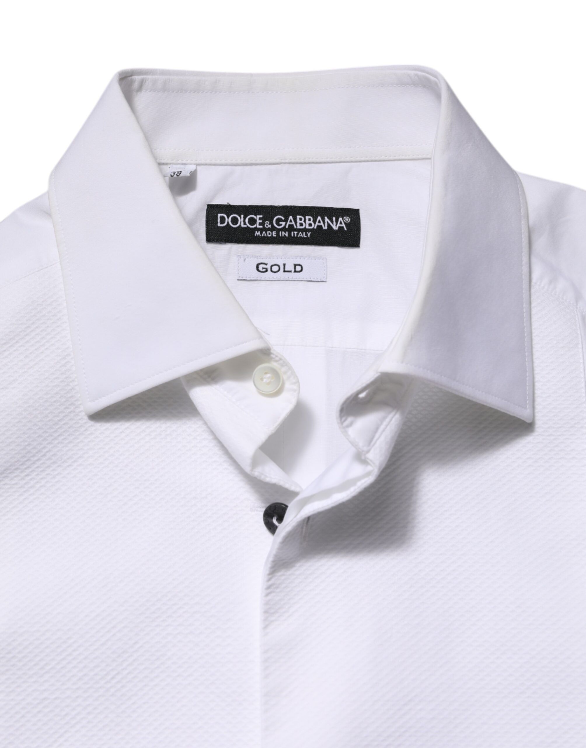 Bib Cotton Poplin GOLD Men Formal Men's Shirt (Pre-Owned) - Dolce & Gabbana - Modalova