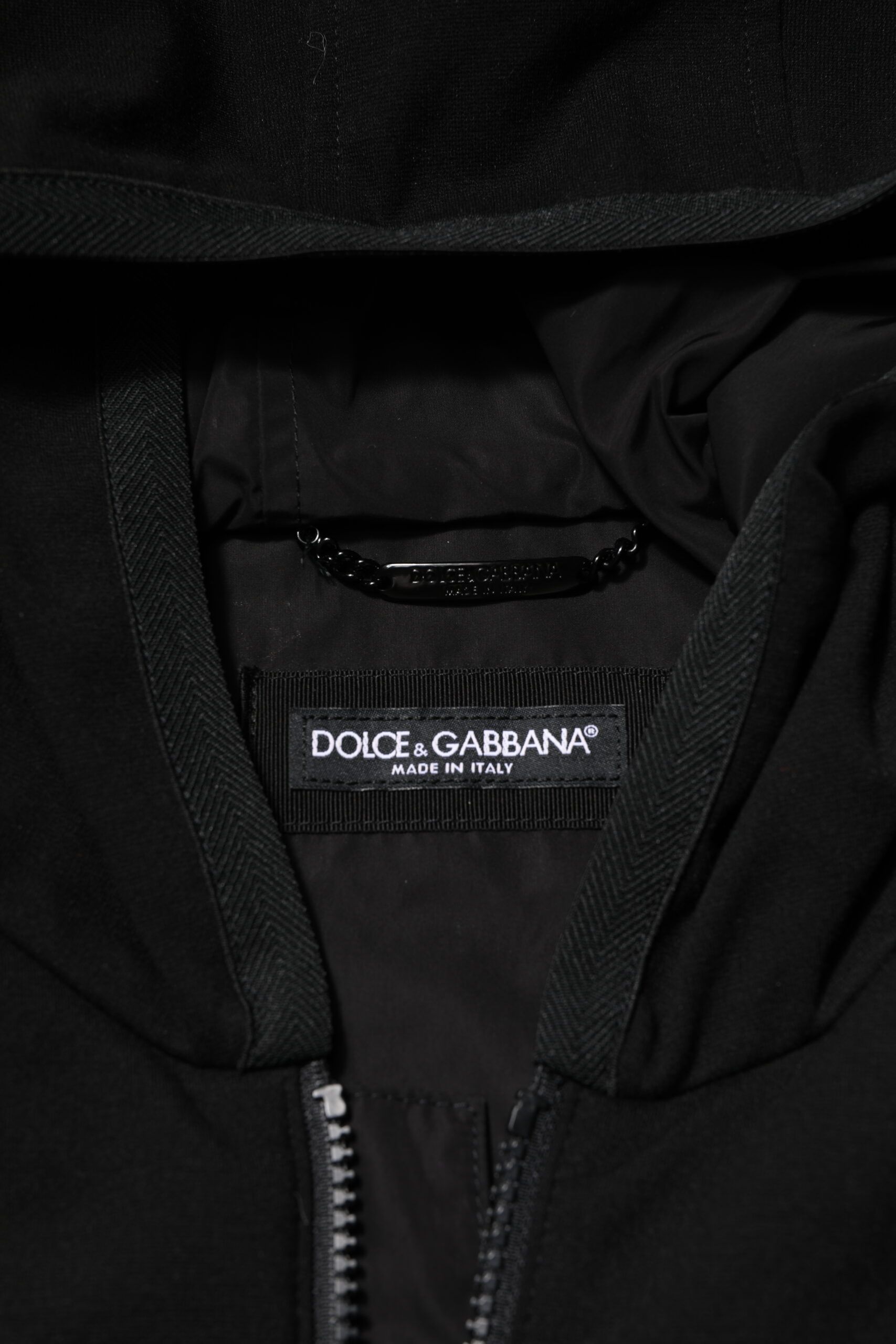 Sleeveless Hooded Logo Plaque Men's Jacket - Dolce & Gabbana - Modalova