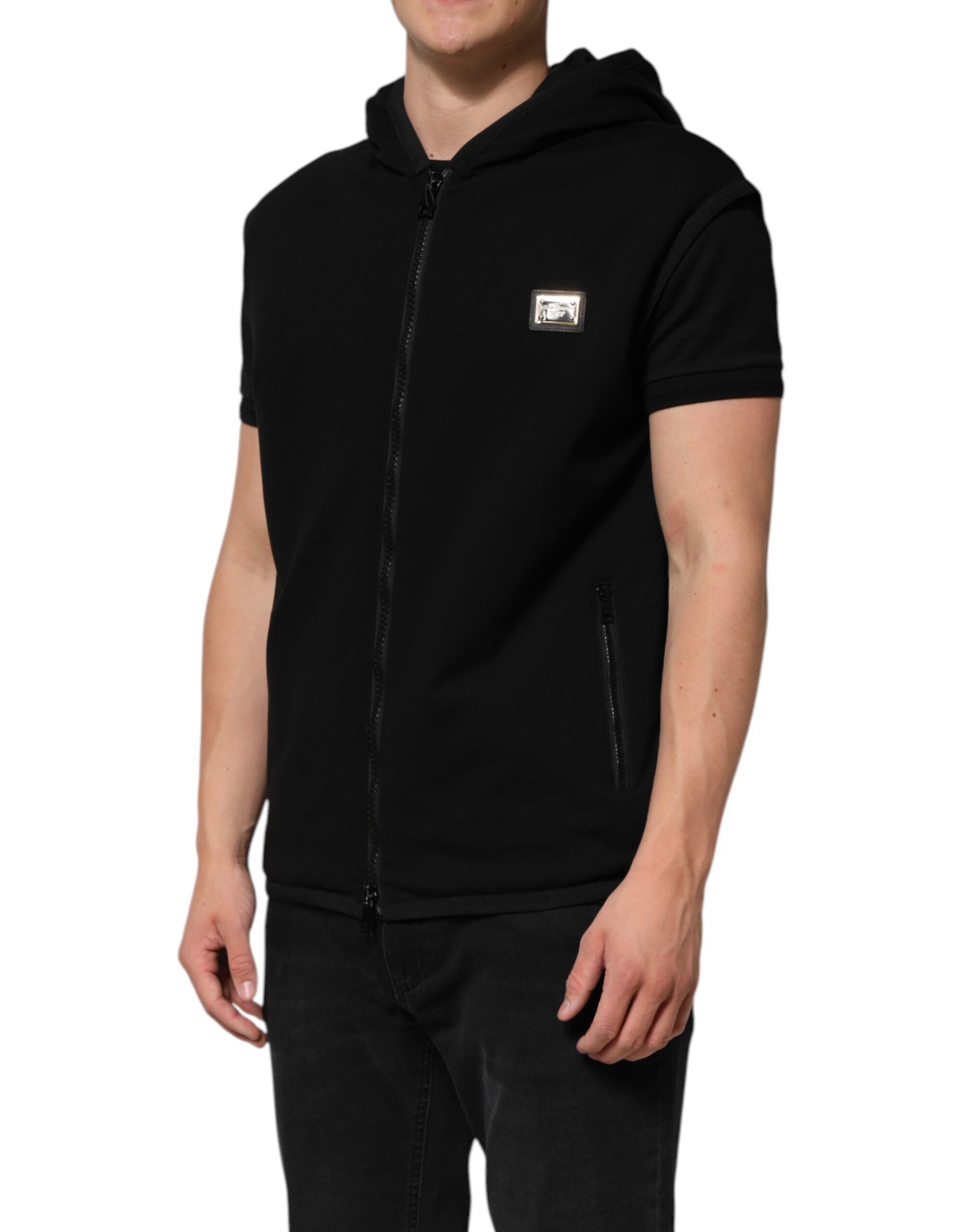 Sleeveless Hooded Logo Plaque Men's Jacket (Pre-Owned) - Dolce & Gabbana - Modalova
