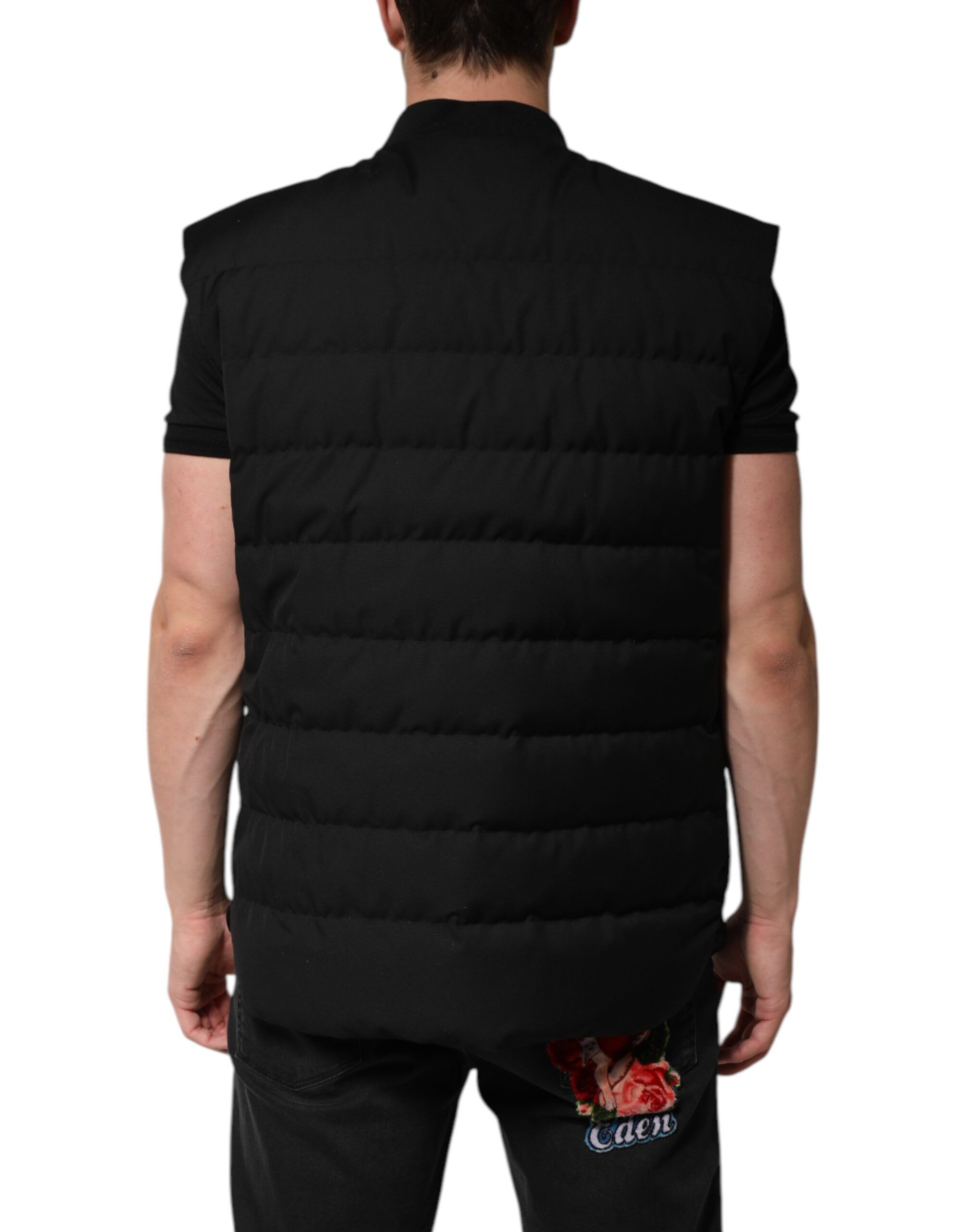 Sleeveless Parka Logo Plaque Men's Jacket - Dolce & Gabbana - Modalova