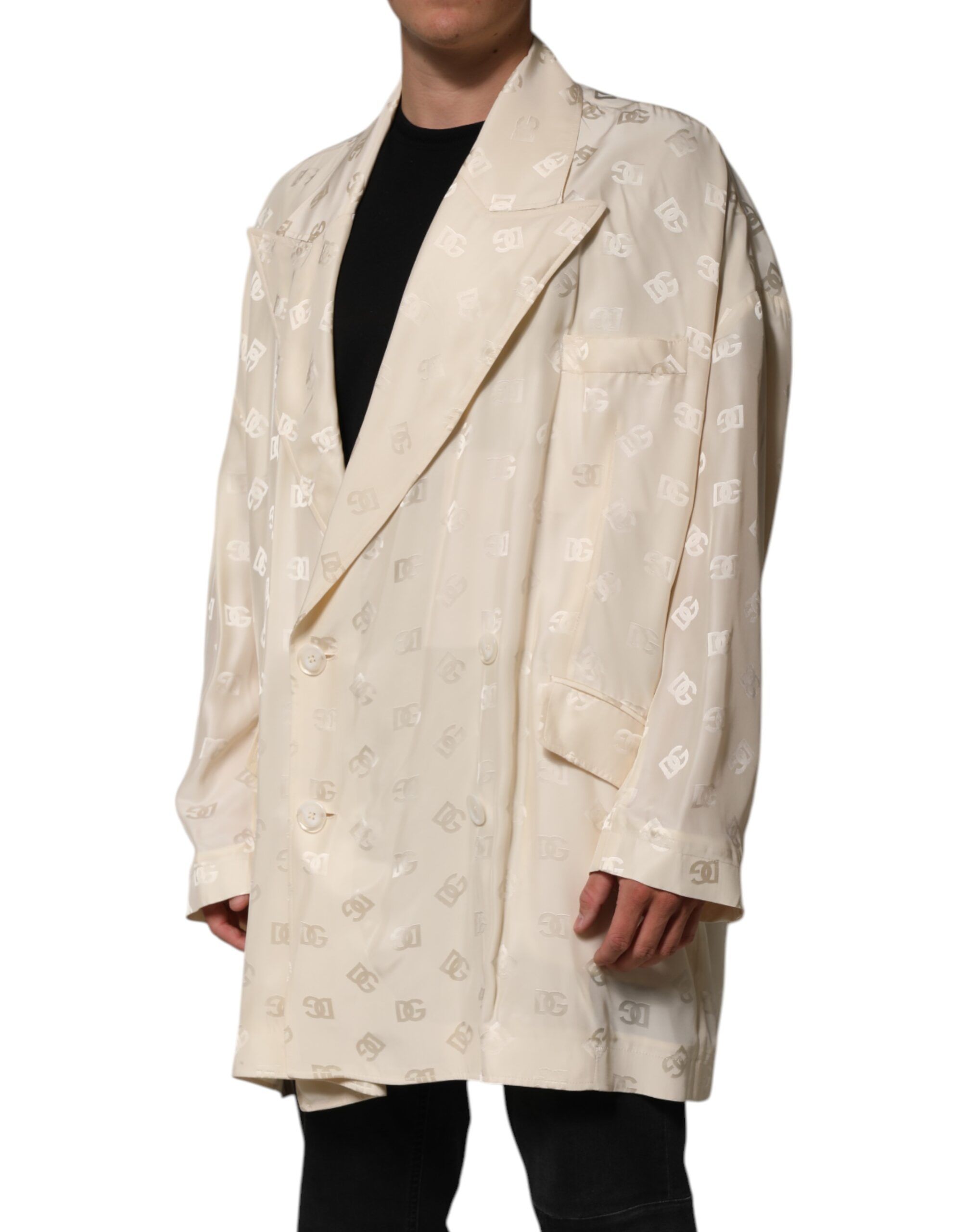 Polyester Logo Monogram Coat Men's Jacket - Dolce & Gabbana - Modalova
