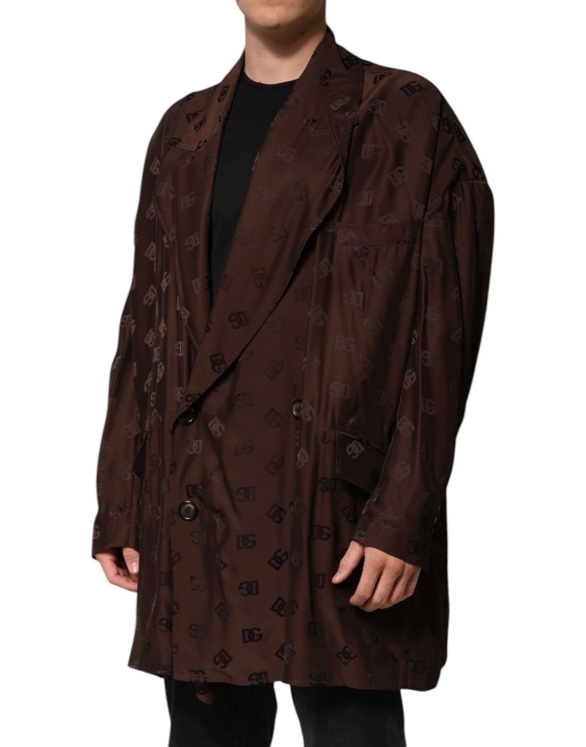 Polyester Logo Monogram Coat Men's Jacket - Dolce & Gabbana - Modalova