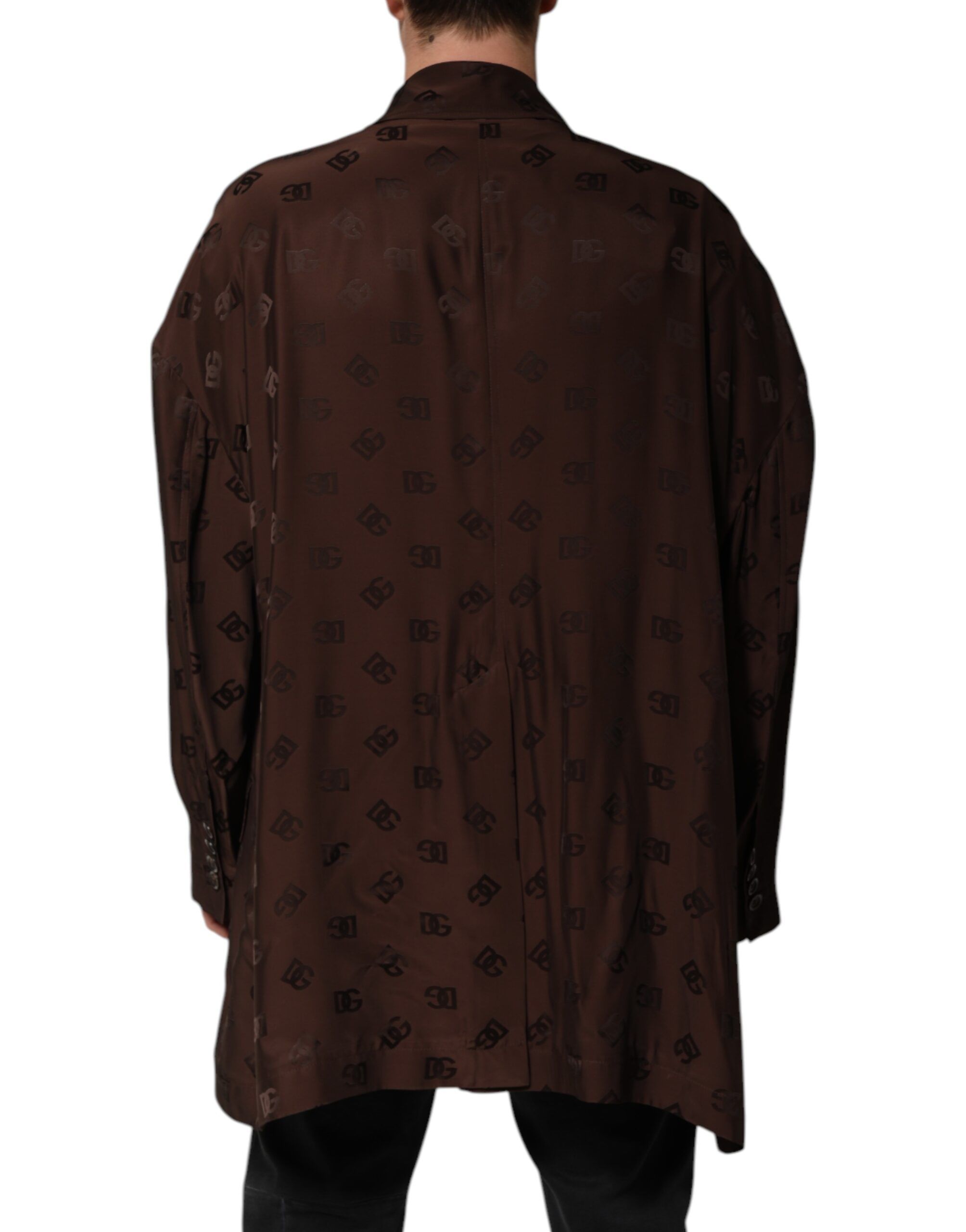 Polyester Logo Monogram Coat Men's Jacket - Dolce & Gabbana - Modalova