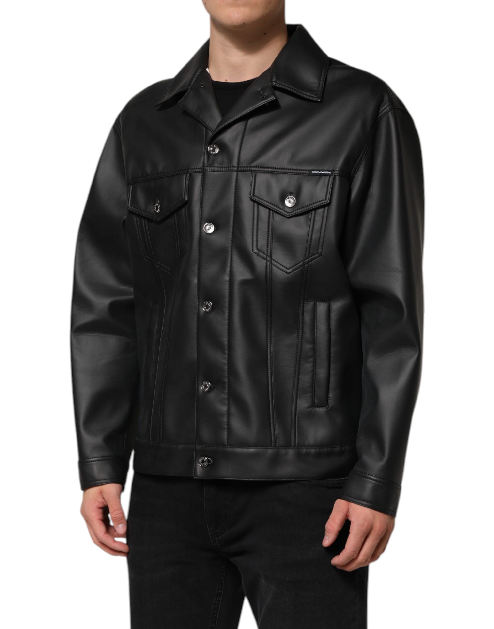 Polyester Button Down Biker Men's Jacket (Pre-Owned) - Dolce & Gabbana - Modalova
