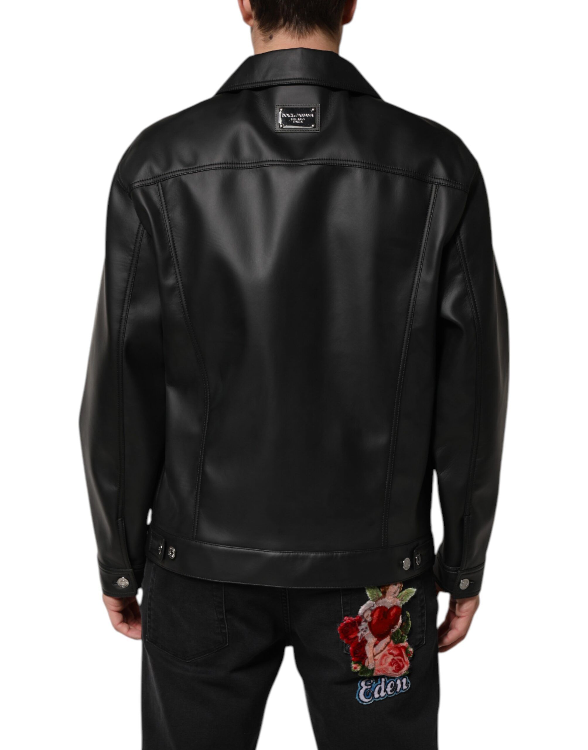Polyester Button Down Biker Men's Jacket (Pre-Owned) - Dolce & Gabbana - Modalova