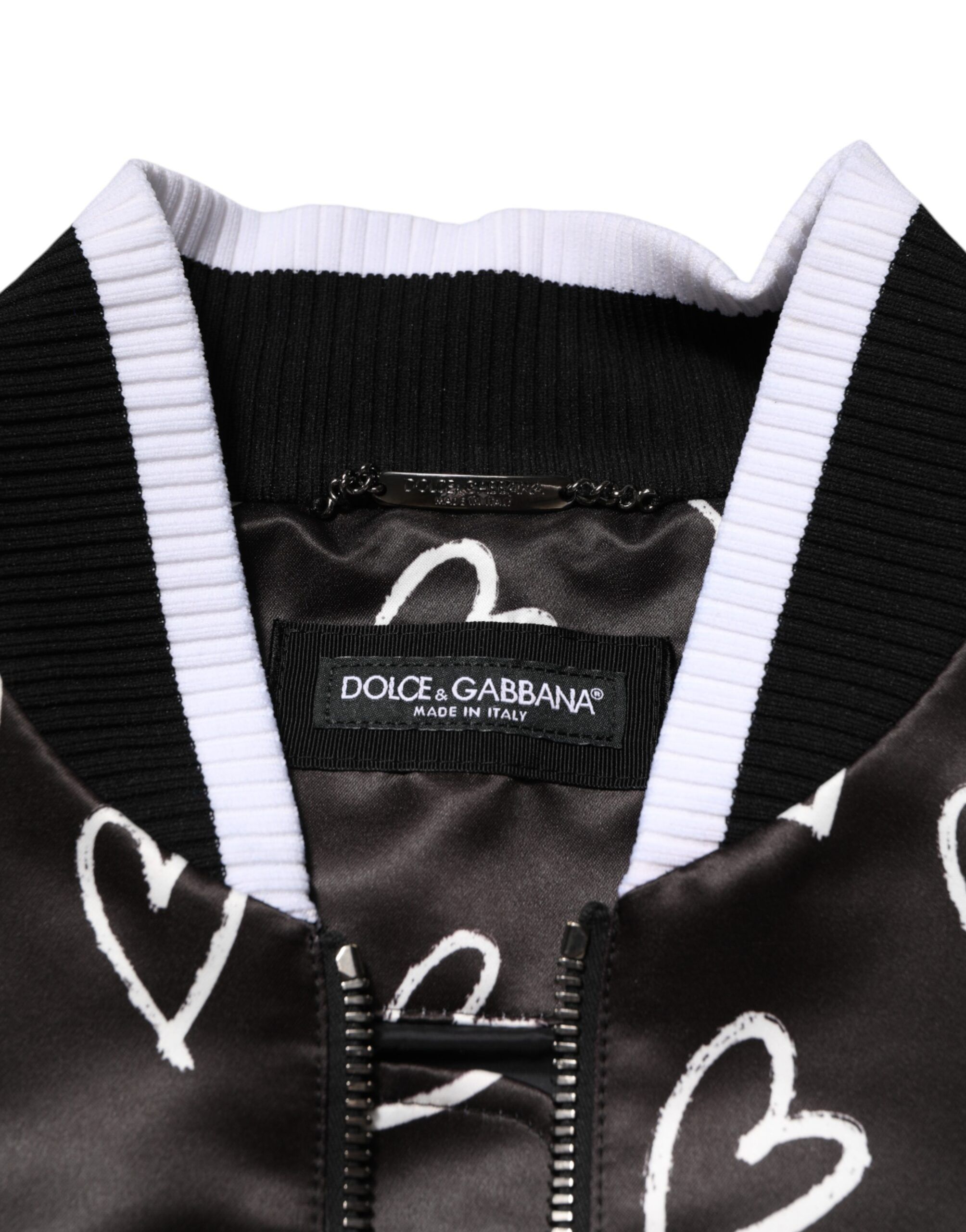 Polyester Heart Print Bomber Men's Jacket (Pre-Owned) - Dolce & Gabbana - Modalova