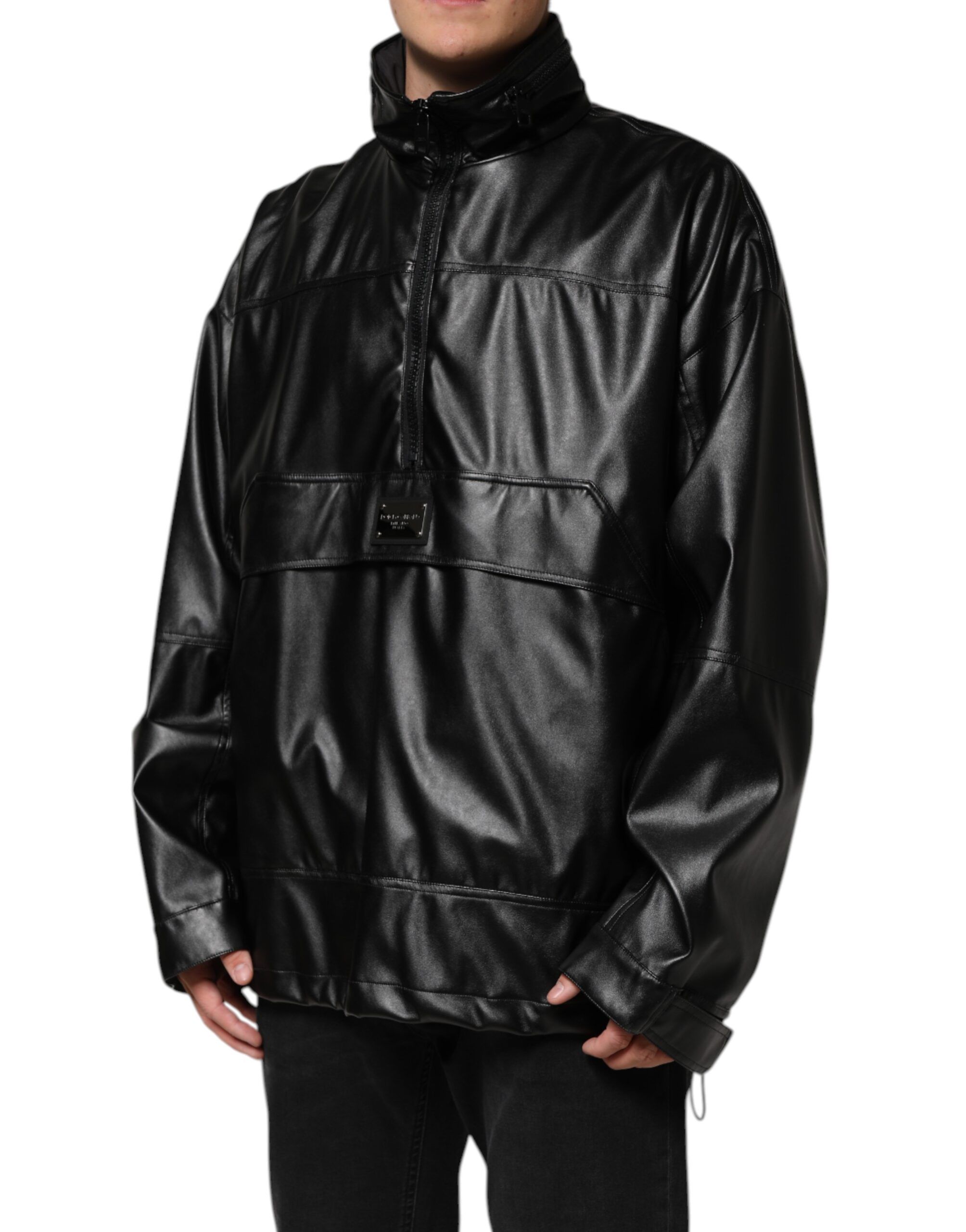 Polyester Logo Plaque Bomber Men's Jacket - Dolce & Gabbana - Modalova