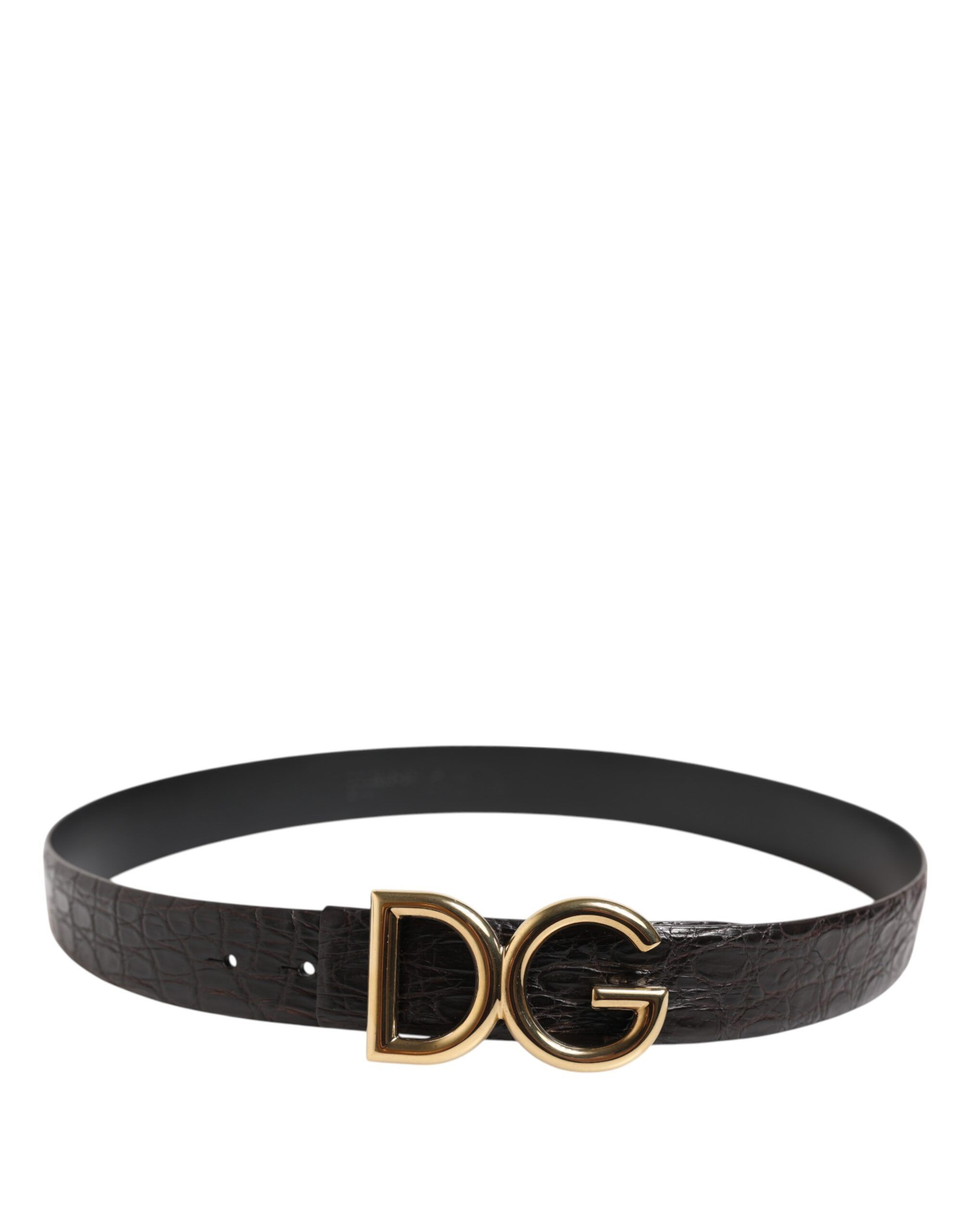 Exotic Leather DG Logo Buckle Men's Belt - Dolce & Gabbana - Modalova