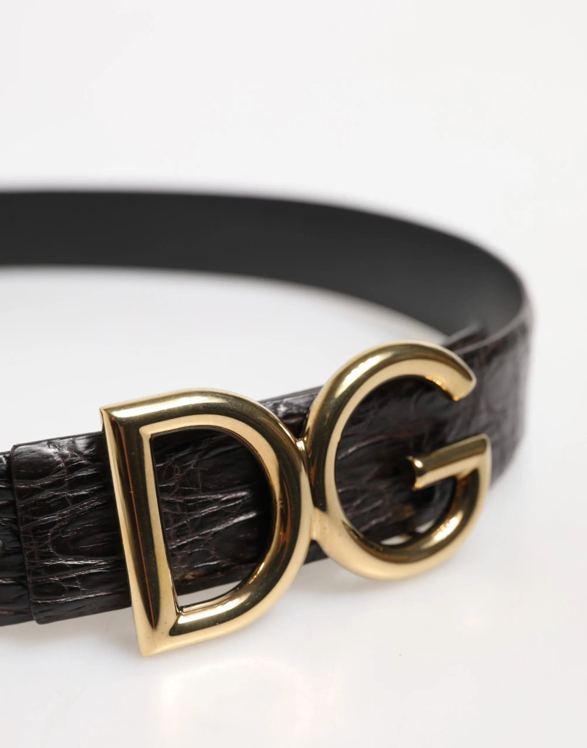 Exotic Leather DG Logo Buckle Men's Belt - Dolce & Gabbana - Modalova