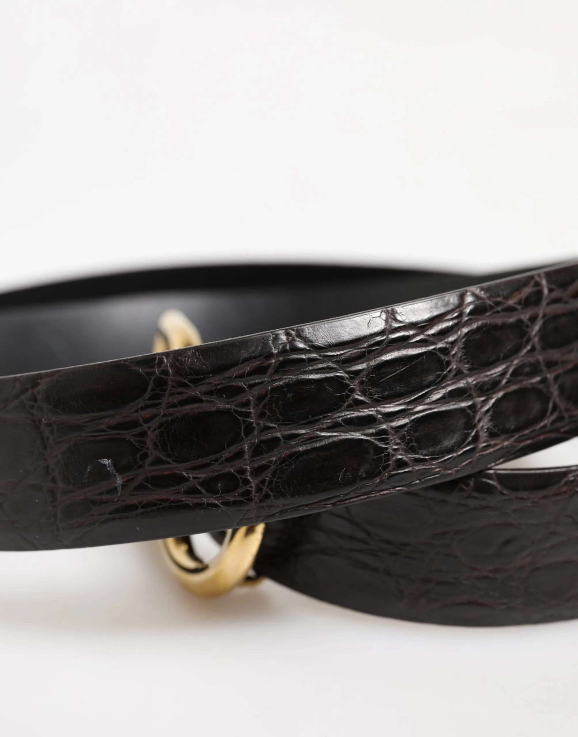 Exotic Leather DG Logo Buckle Men's Belt - Dolce & Gabbana - Modalova