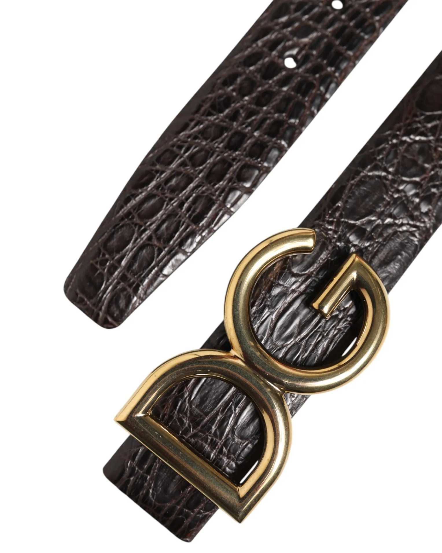 Exotic Leather DG Logo Buckle Men's Belt - Dolce & Gabbana - Modalova