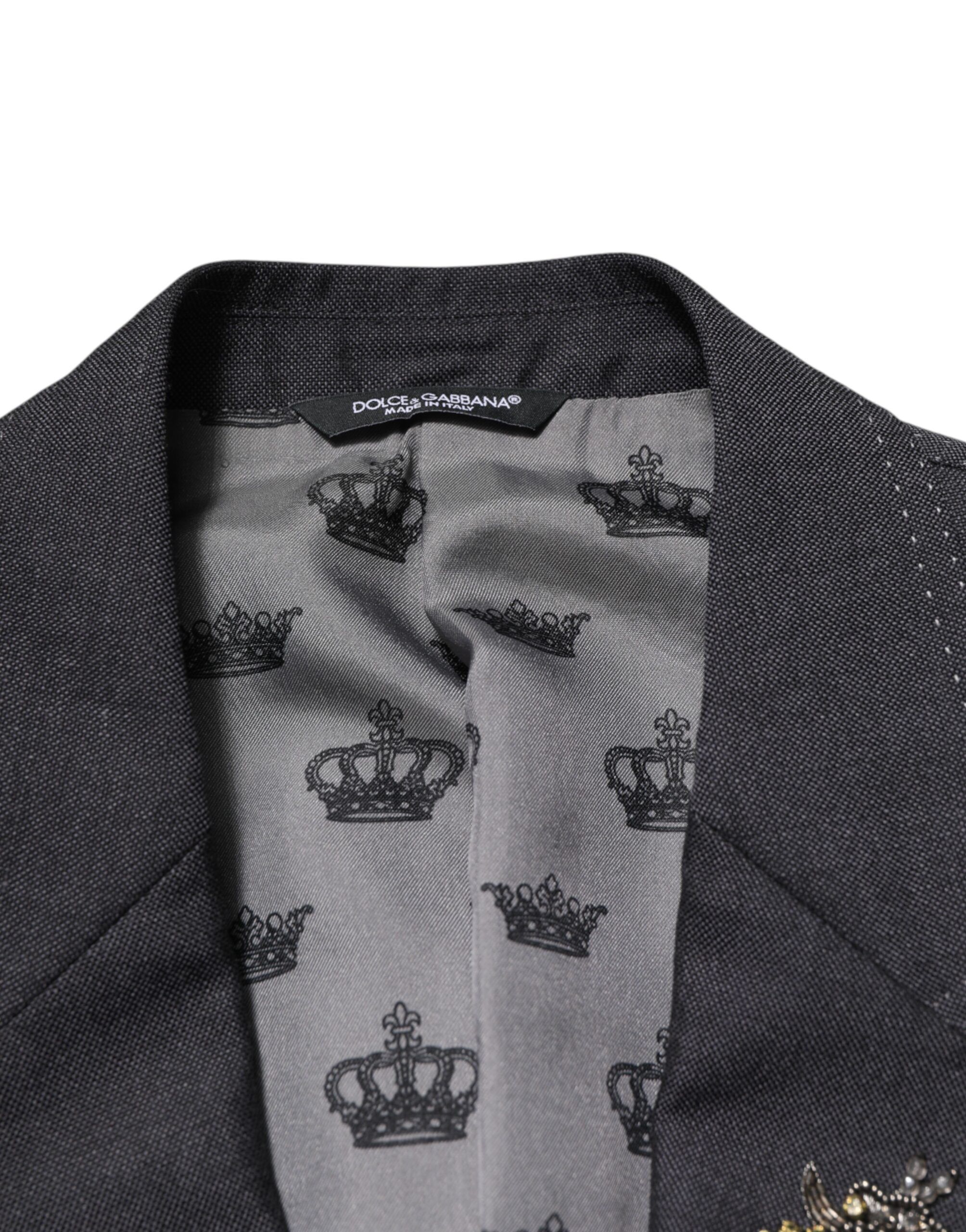 Bee Embroidery Wool Coat Men's Blazer - Dolce & Gabbana - Modalova