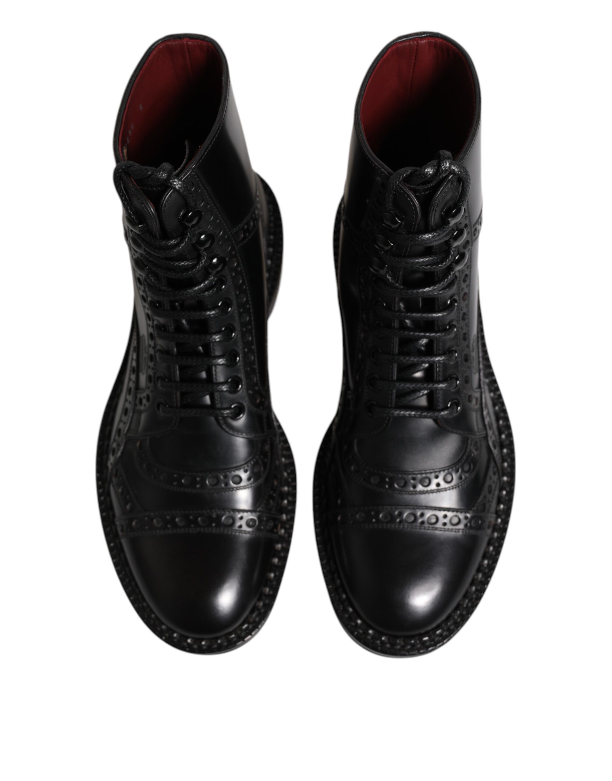 Leather Lace Up Mid Calf Boots Men's Shoes - Dolce & Gabbana - Modalova