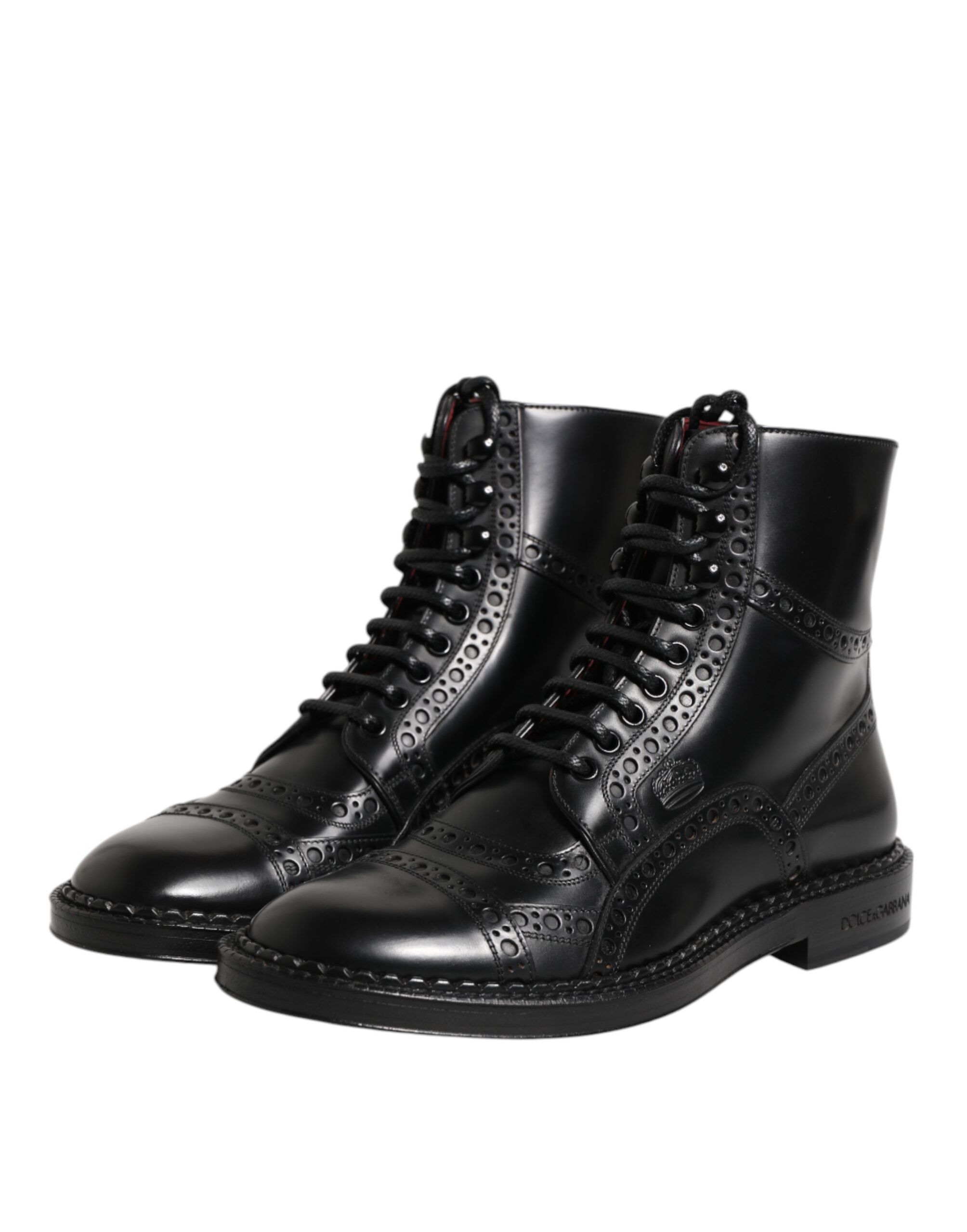 Leather Lace Up Mid Calf Boots Men's Shoes - Dolce & Gabbana - Modalova
