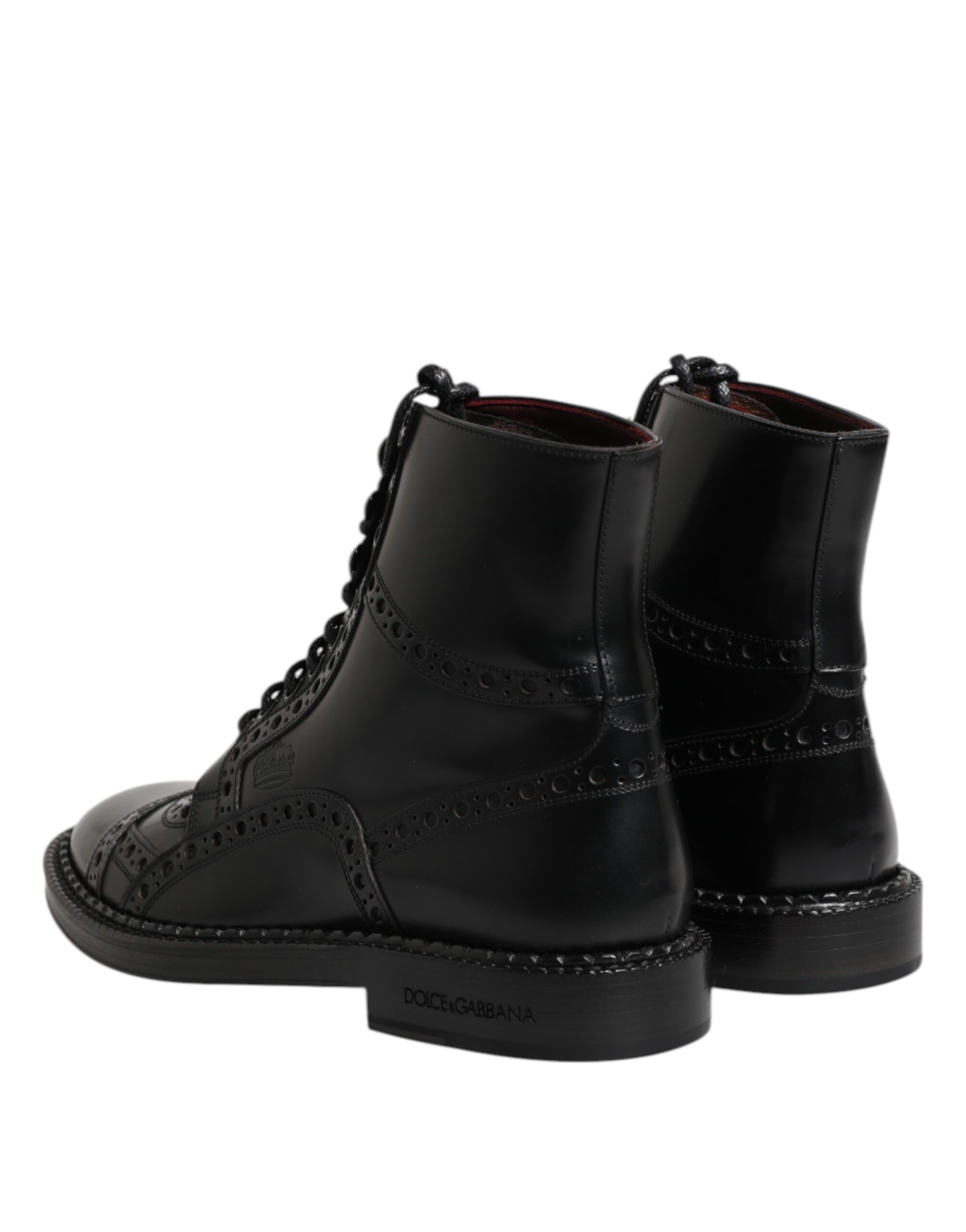 Leather Lace Up Mid Calf Boots Men's Shoes - Dolce & Gabbana - Modalova