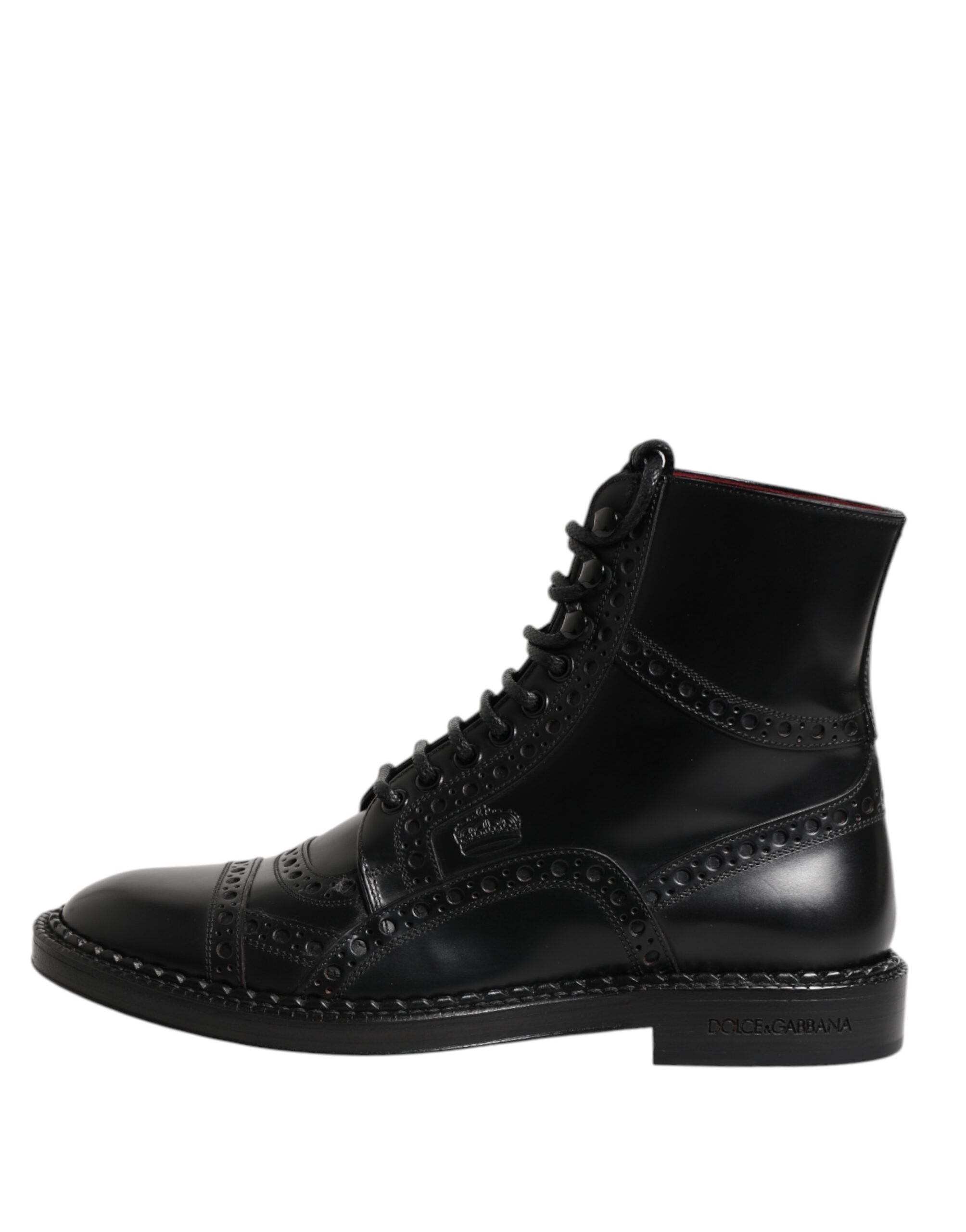Leather Lace Up Mid Calf Boots Men's Shoes - Dolce & Gabbana - Modalova