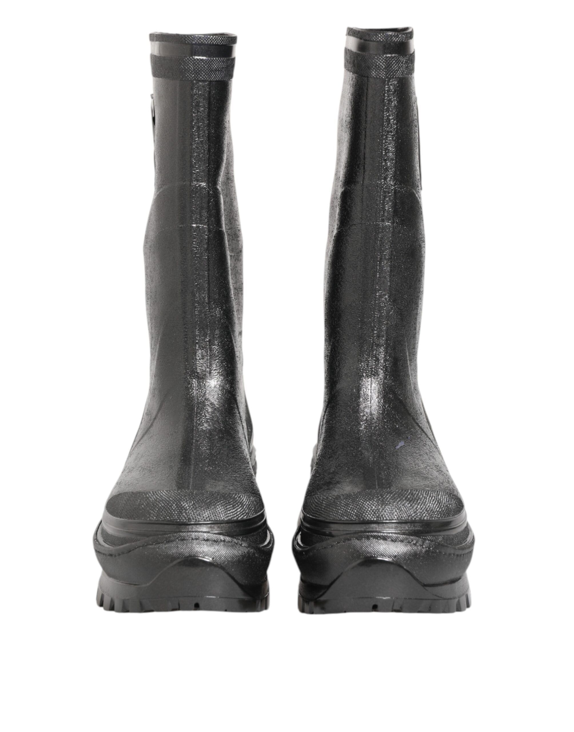 Metallic Gray Pull On Rain Boots Men's Shoes (Pre-Owned) - Dolce & Gabbana - Modalova