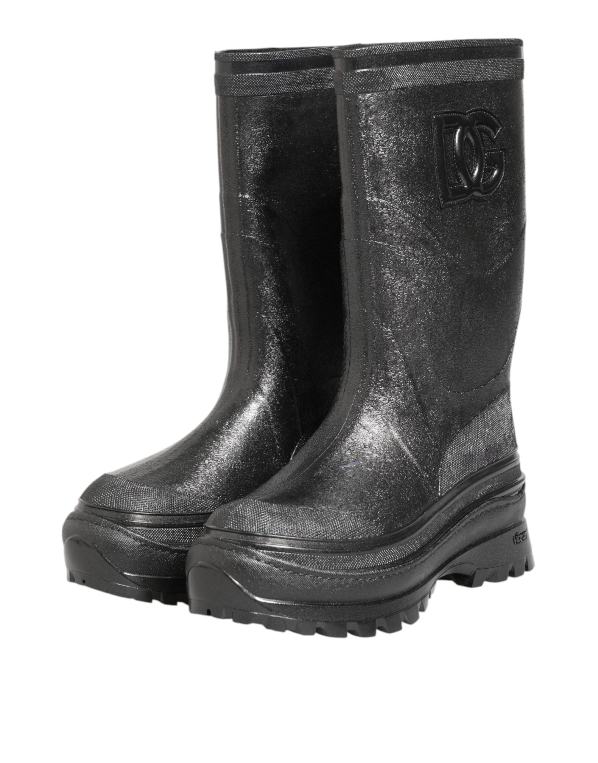 Metallic Gray Pull On Rain Boots Men's Shoes (Pre-Owned) - Dolce & Gabbana - Modalova