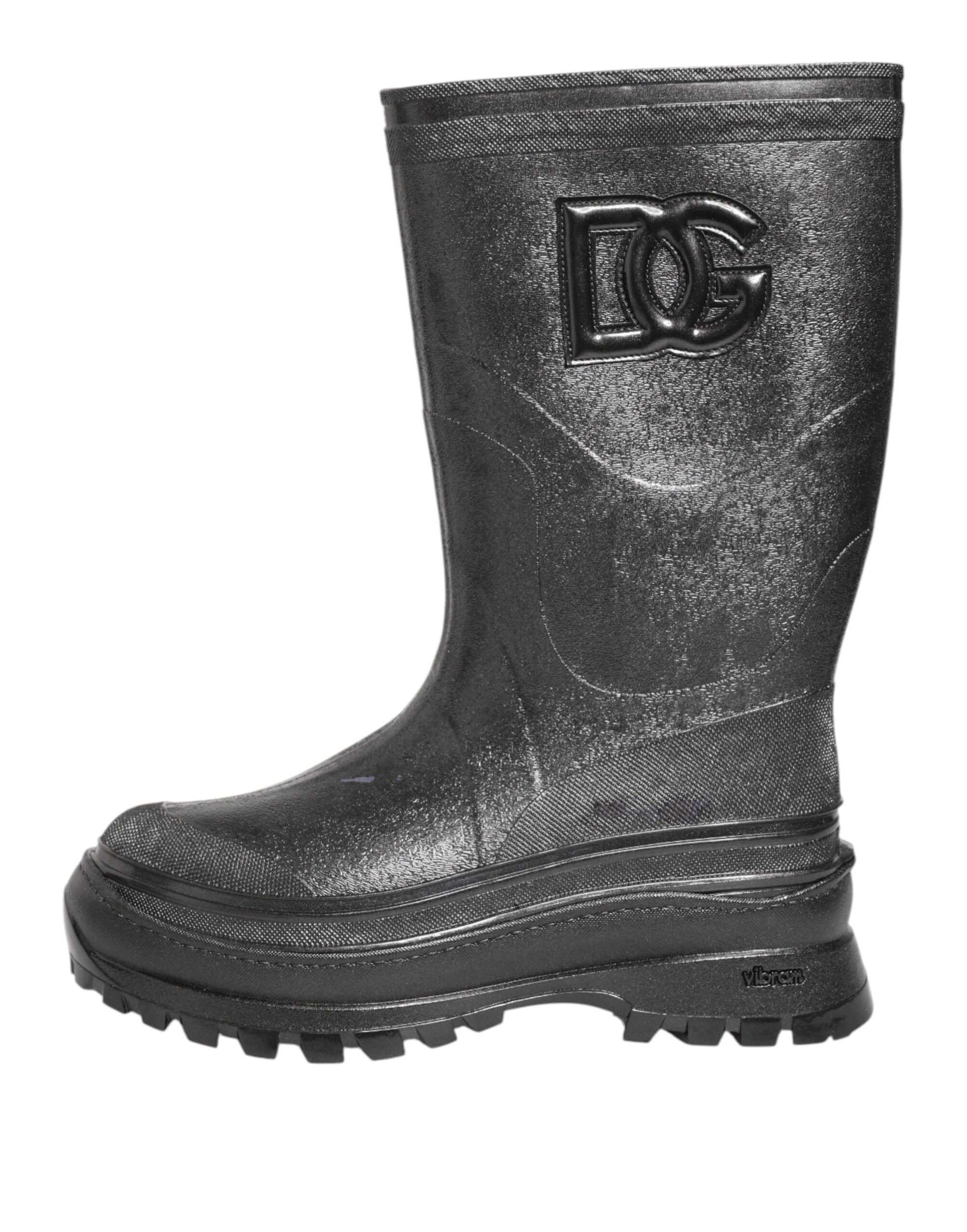Metallic Gray Pull On Rain Boots Men's Shoes (Pre-Owned) - Dolce & Gabbana - Modalova