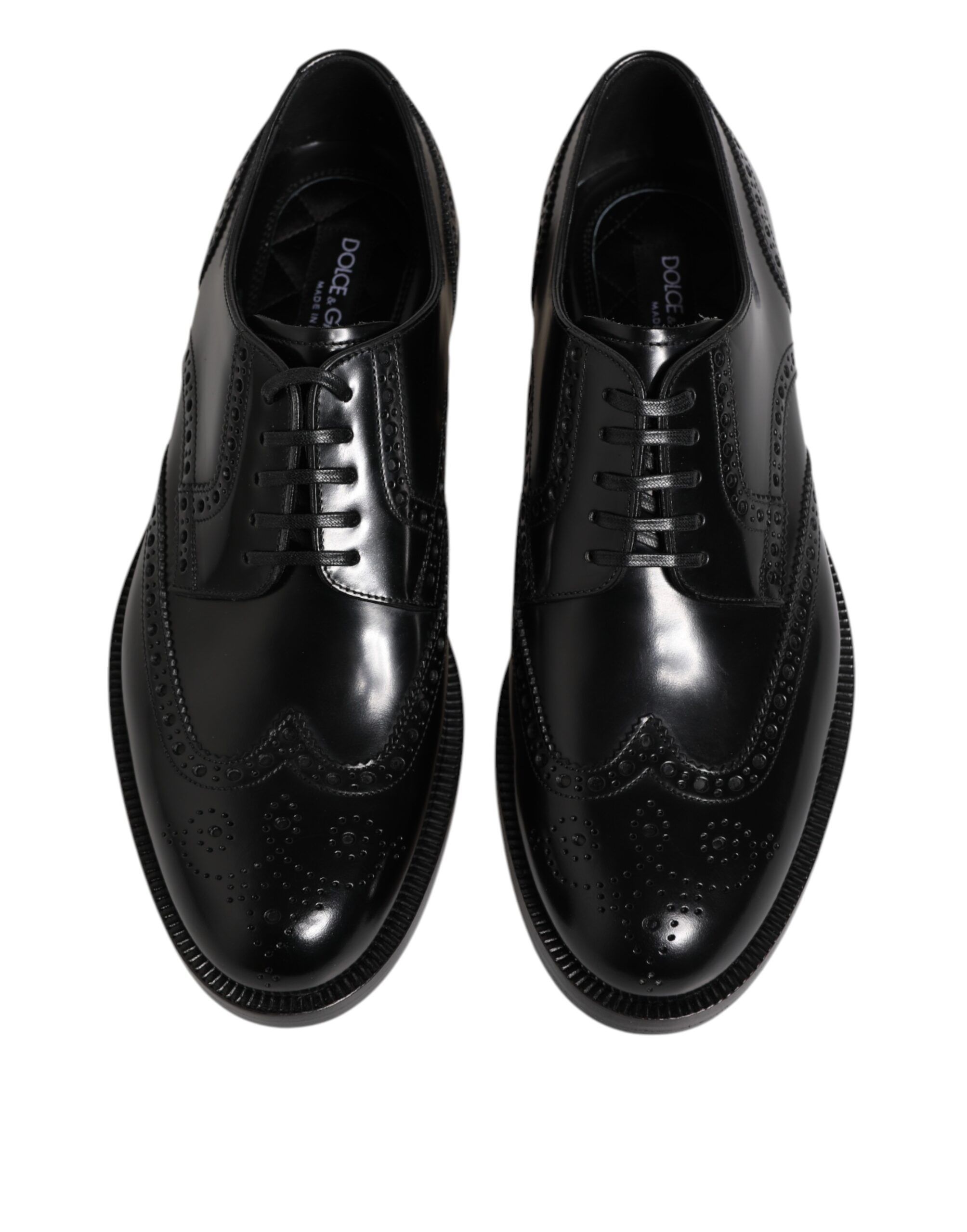 Leather Derby Wingtip Formal Men's Shoes - Dolce & Gabbana - Modalova