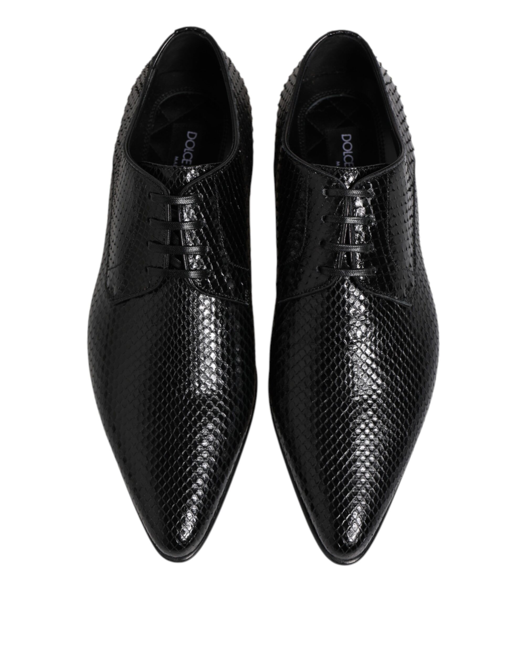 Exotic Leather Lace Up Derby Men's Shoes - Dolce & Gabbana - Modalova