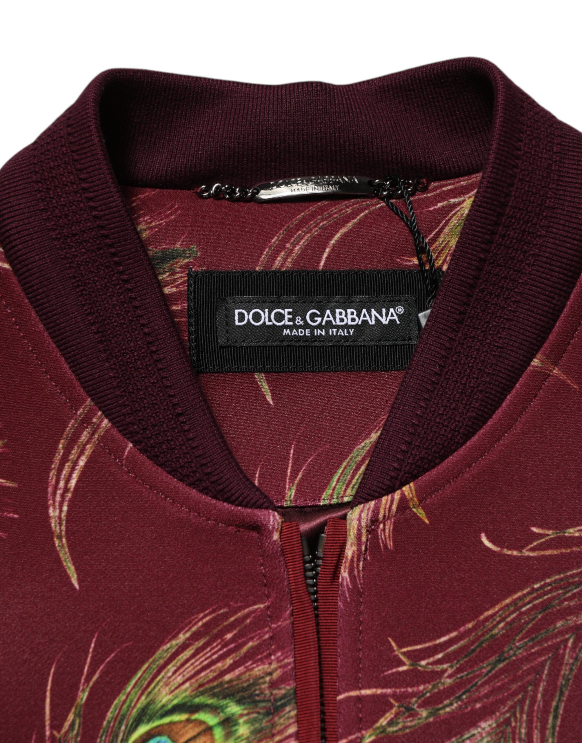 Peacock Feather Print Bomber Men's Jacket - Dolce & Gabbana - Modalova